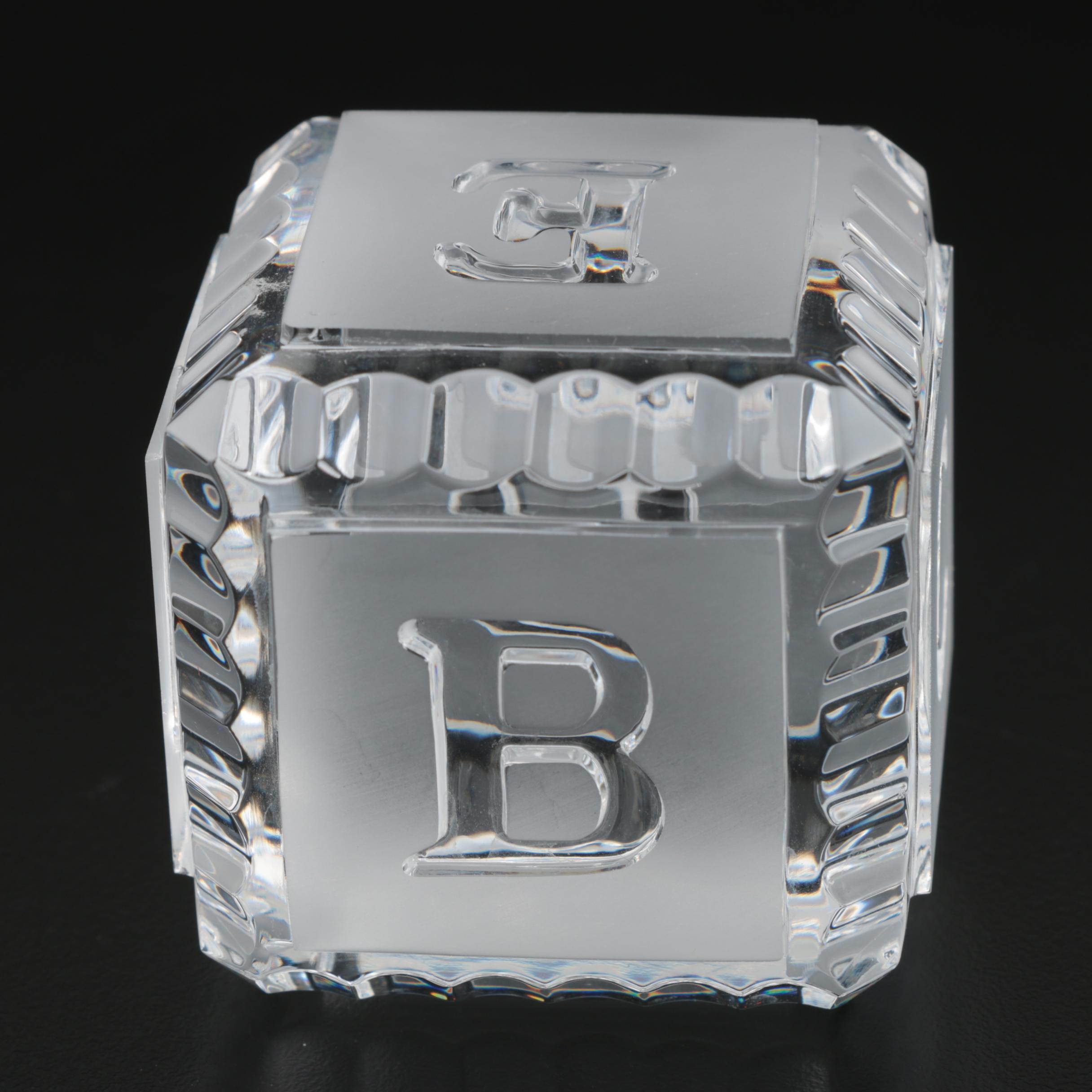 Waterford Crystal Baby Block Paperweight EBTH