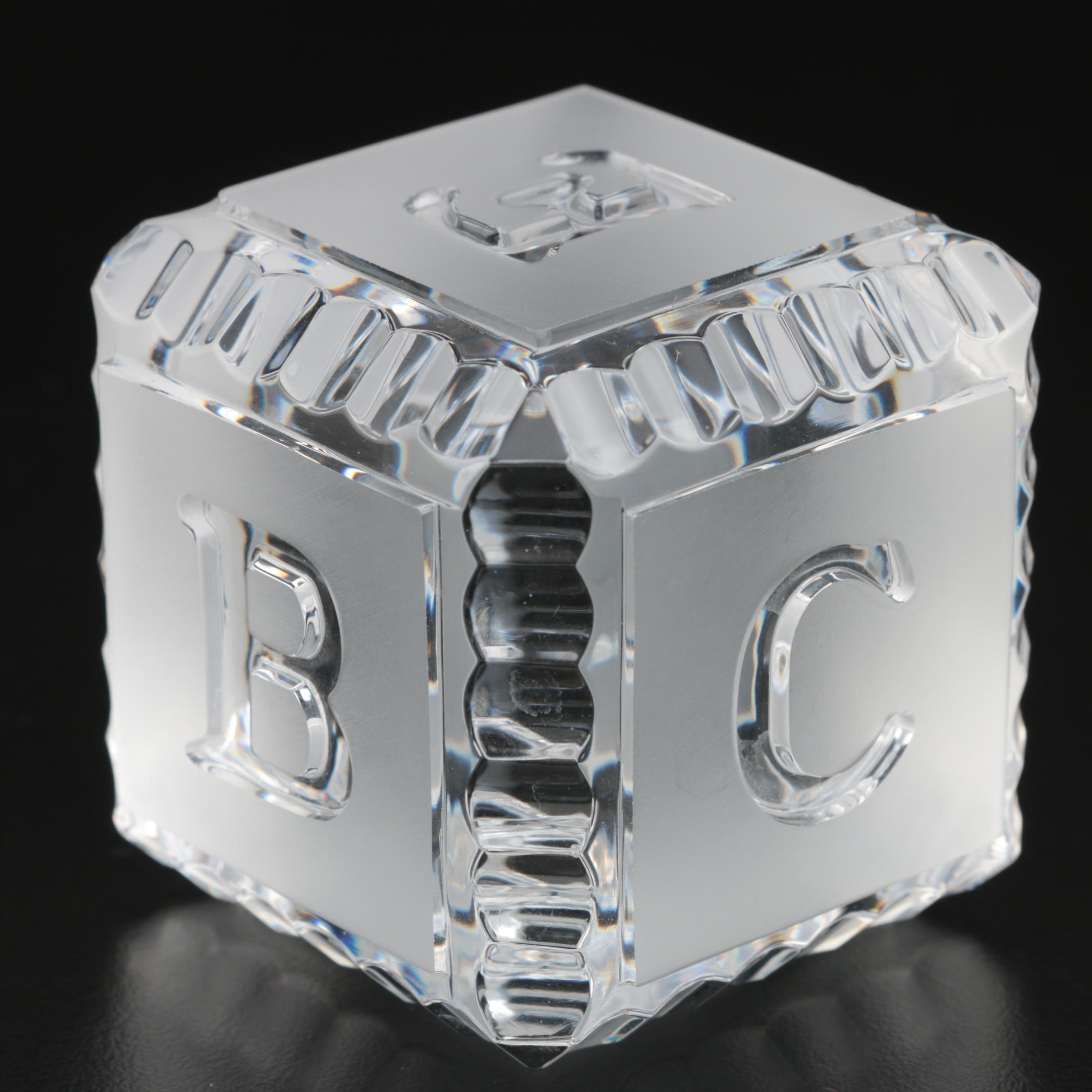 Waterford Crystal Baby Block Paperweight EBTH
