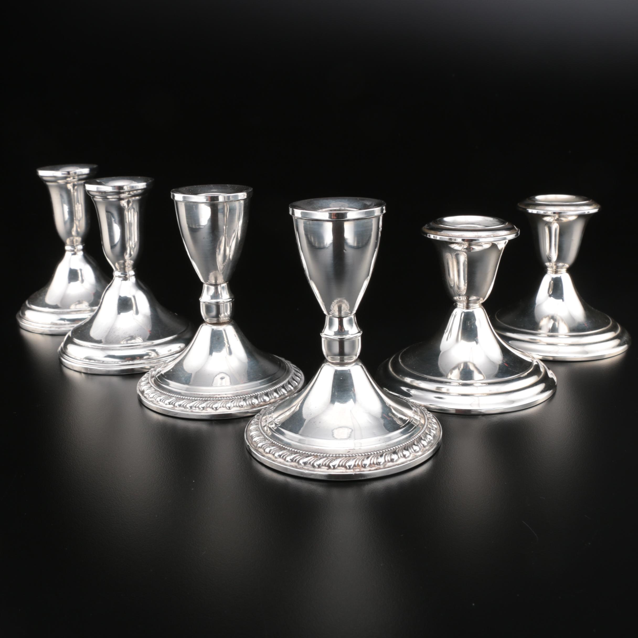 Weighted Sterling Silver Candle Holders Including Gorham EBTH