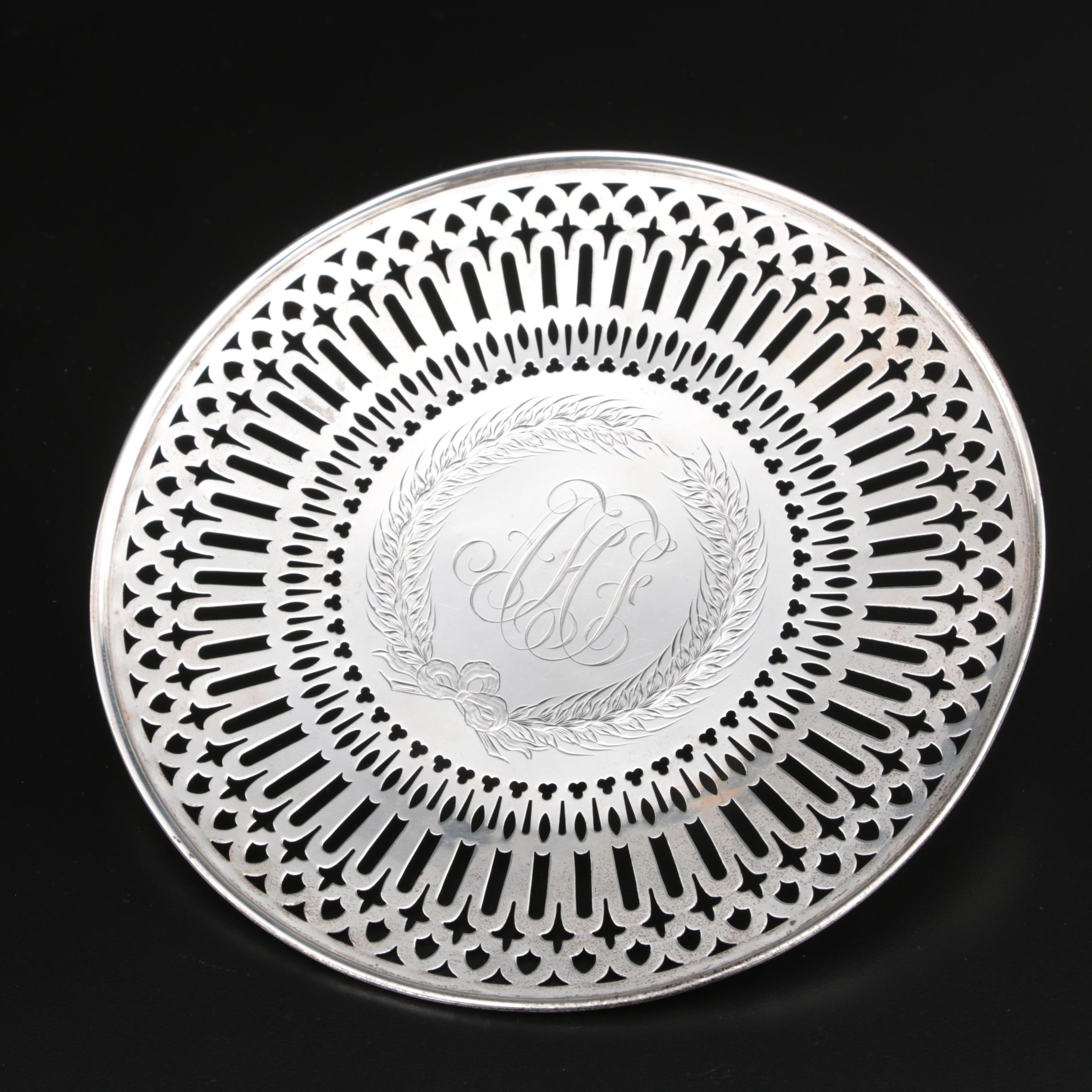 A. Stowell & Co. of Boston Reticulated Sterling Plate, Mid/Late 19th