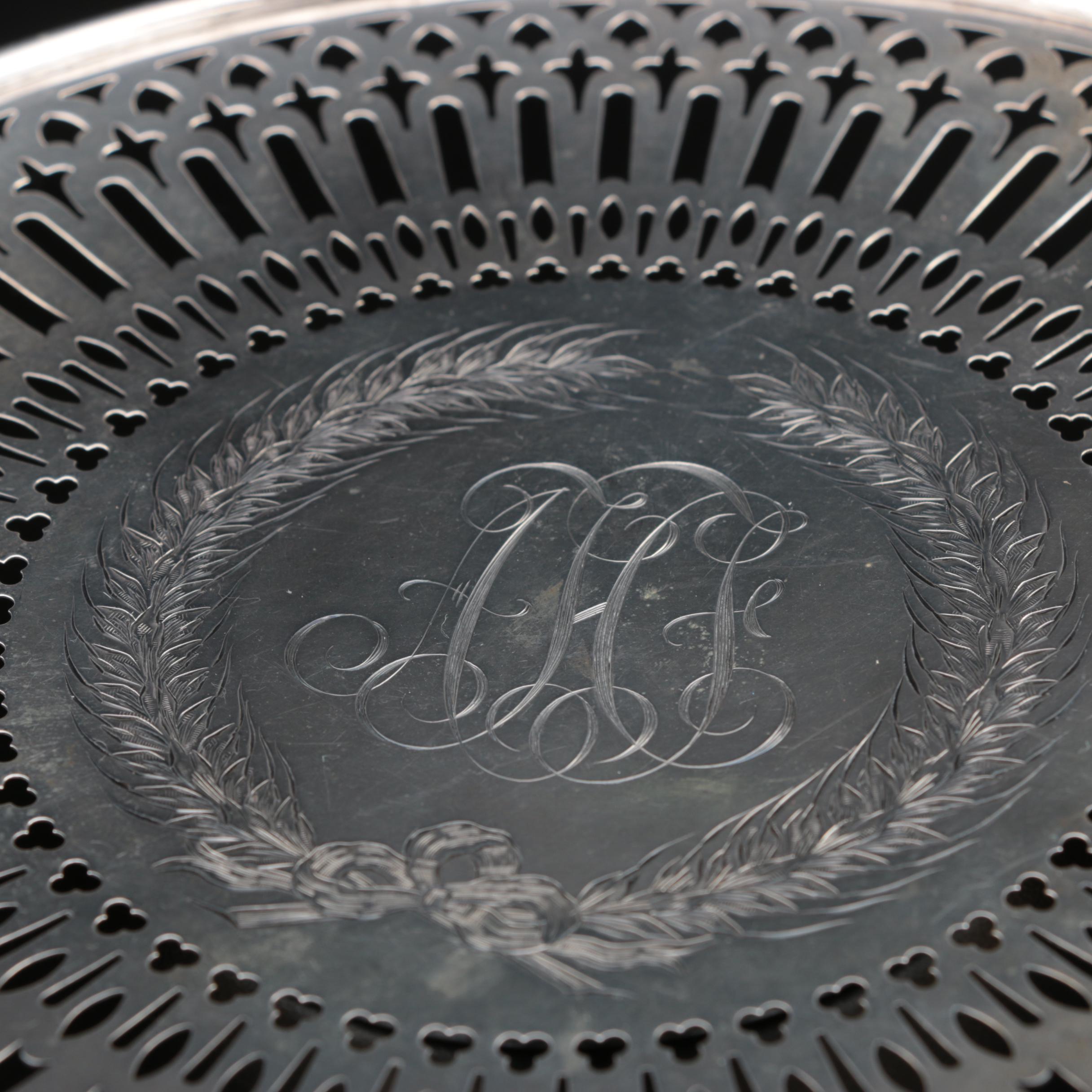 A. Stowell & Co. of Boston Reticulated Sterling Plate, Mid/Late 19th