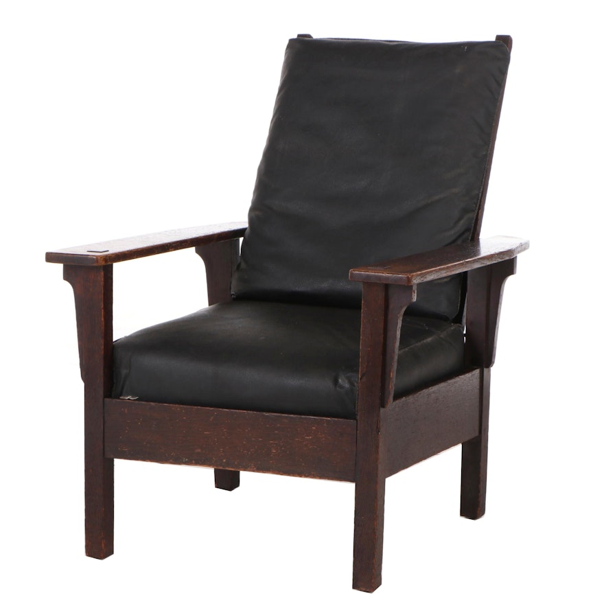 The Sikes Company Quaker Mission Craft Oak Morris Chair Early