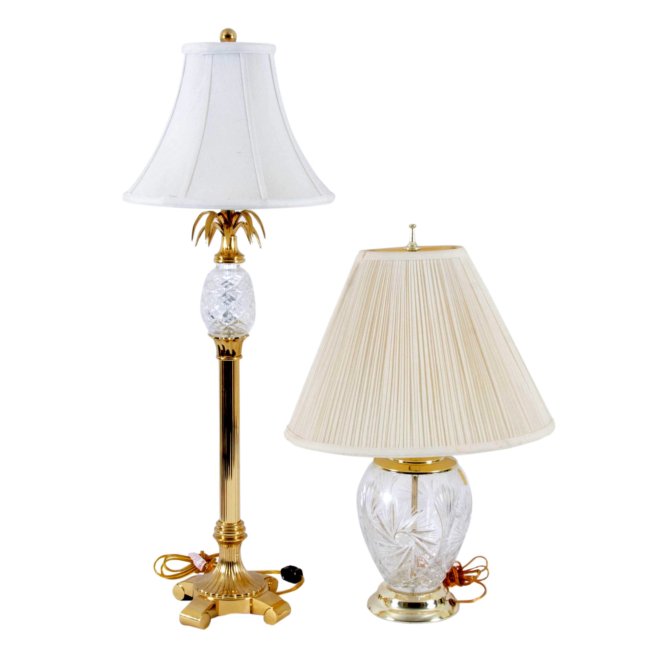 Waterford Crystal Pineapple Buffet Lamp And Other Crystal Lamp Ebth