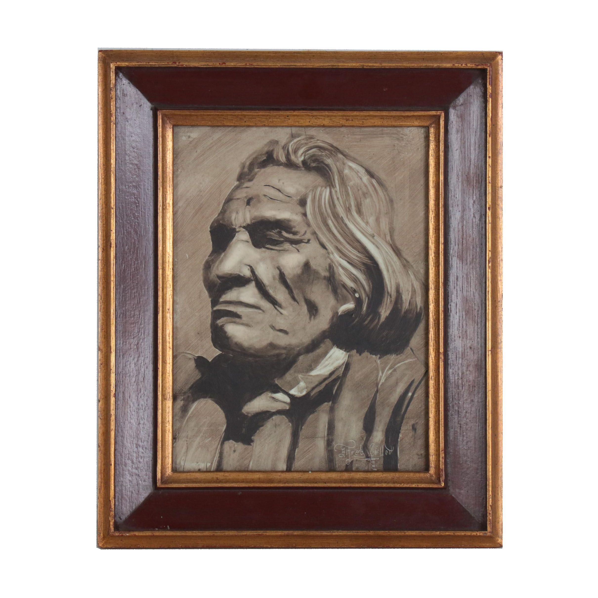 Alfred Zeller Portrait Oil Painting Ebth