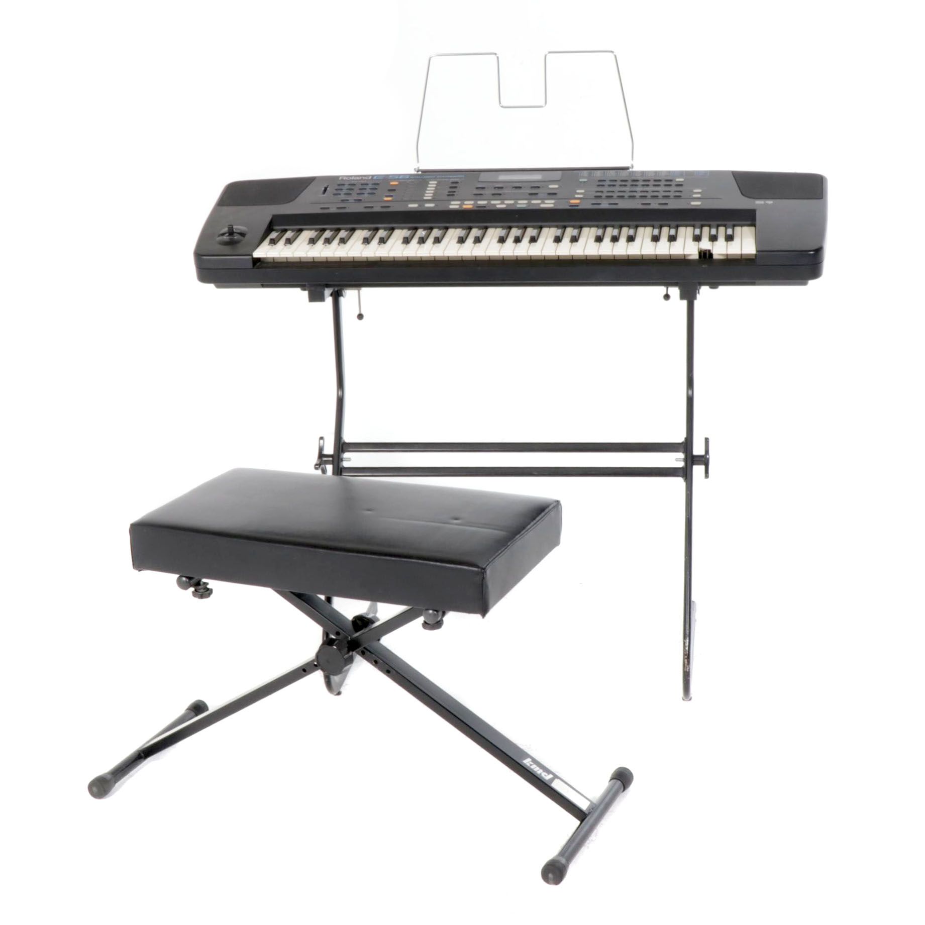 Roland E 56 Intelligent Synthesizer Keyboard With Stand And Bench