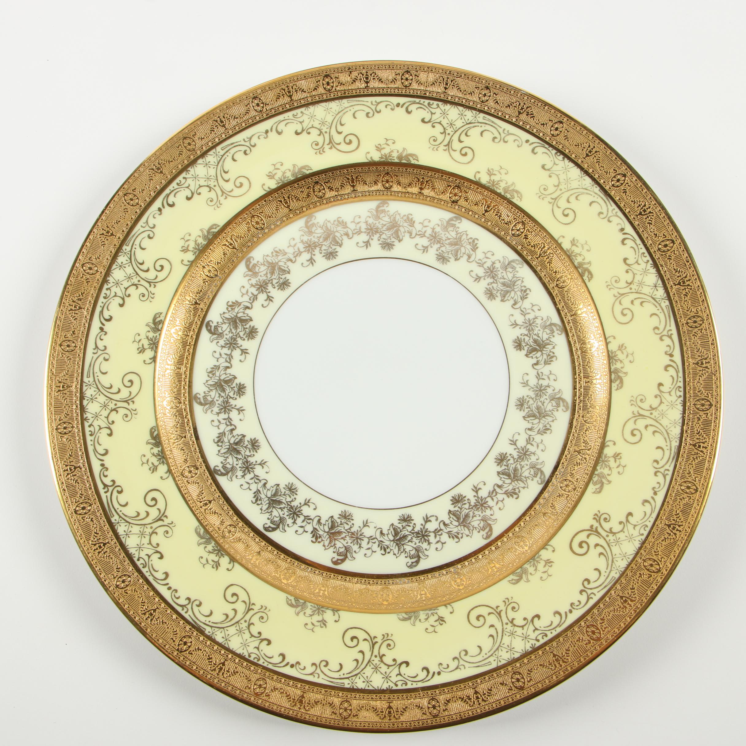 Gilt Porcelain Dinner Plates EBTH