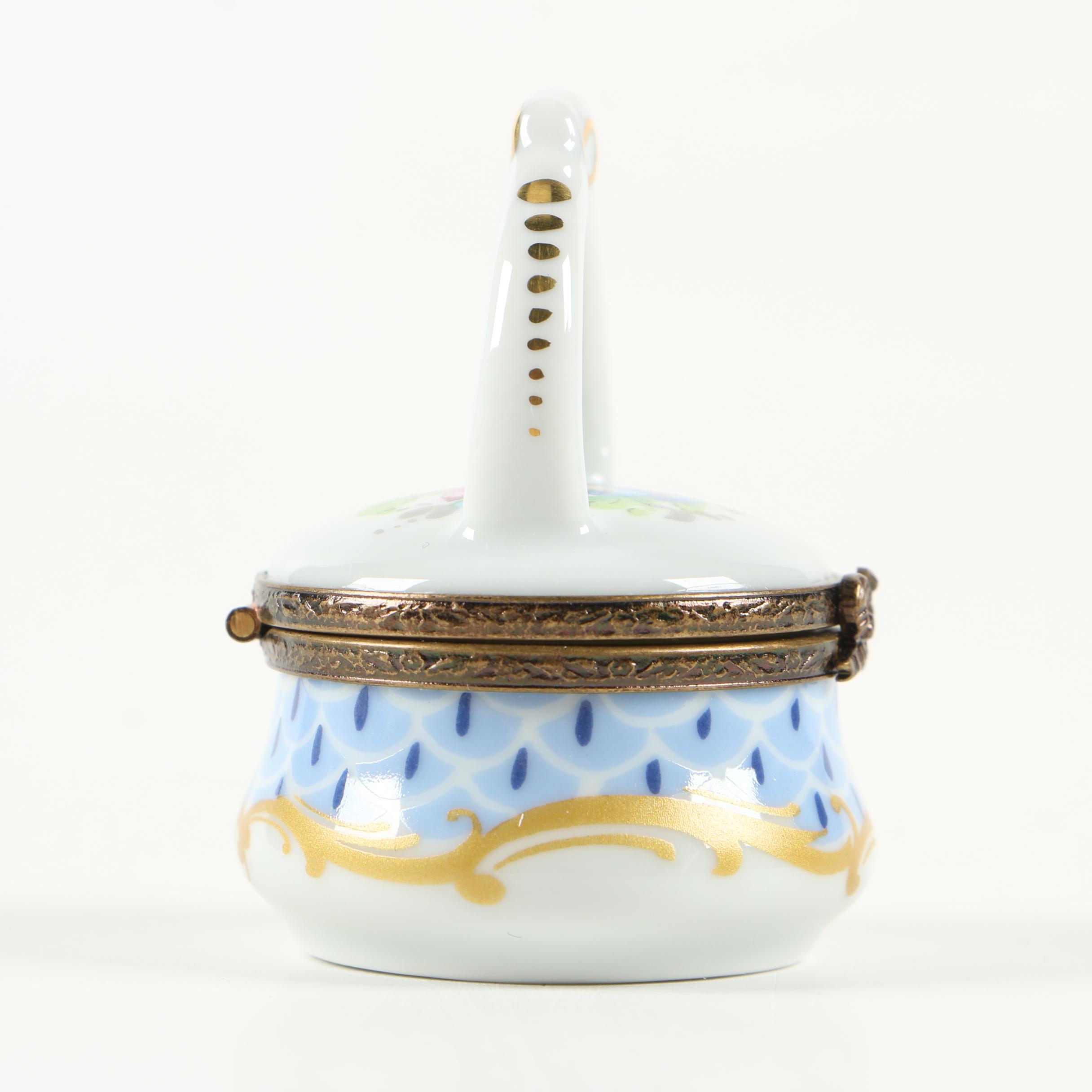 ReHausse Main Limoges Porcelain Trinket Box and Other Limoges Porcelain