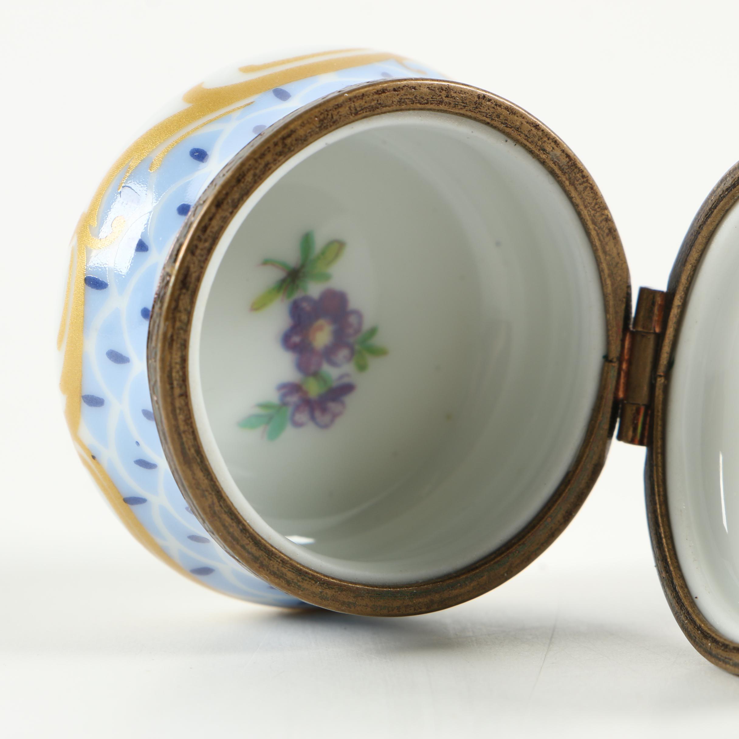 ReHausse Main Limoges Porcelain Trinket Box and Other Limoges Porcelain