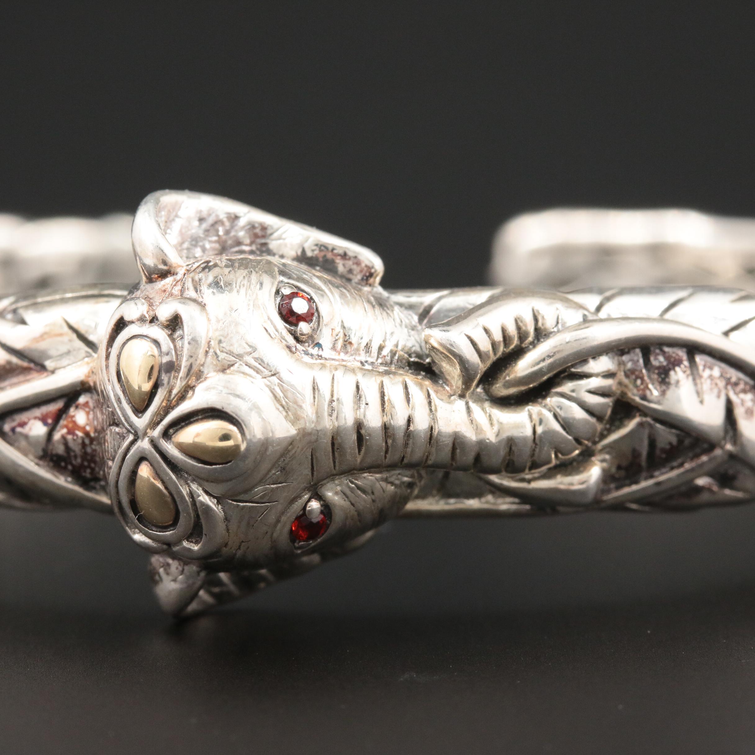 JAI By John Hardy Sterling Silver Elephant Bracelet
