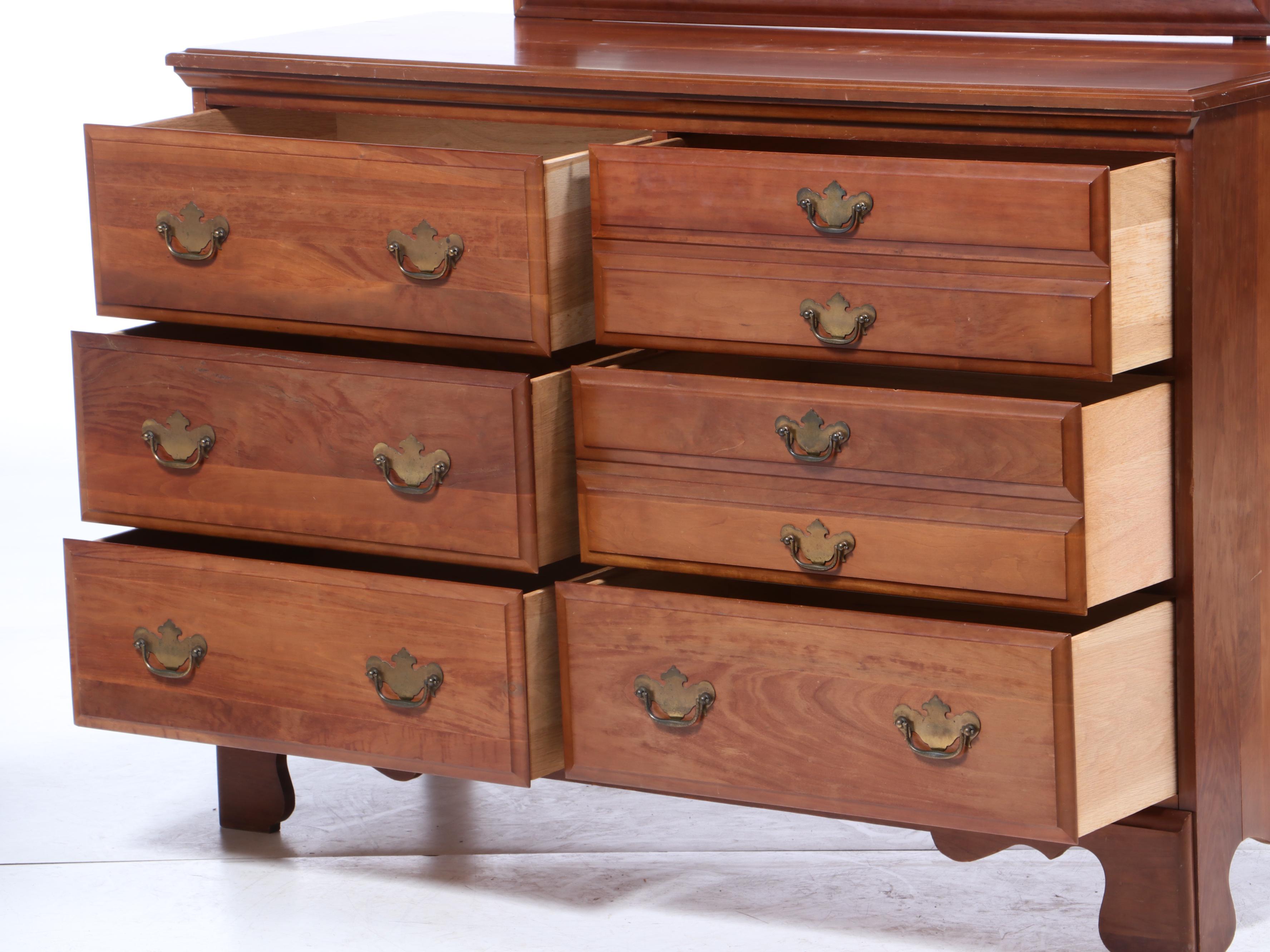 Hungerford Furniture, Chippendale Style Cherry Double Dresser EBTH