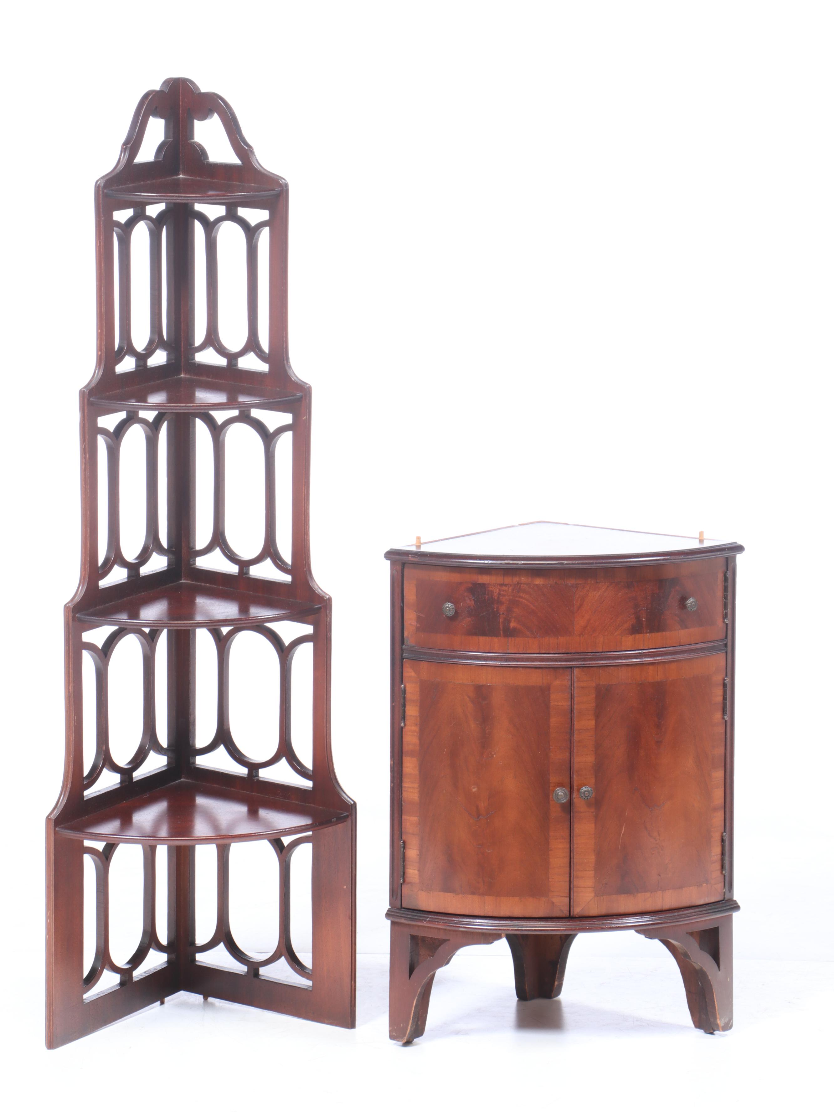 Mahogany Corner Display Contemporary EBTH