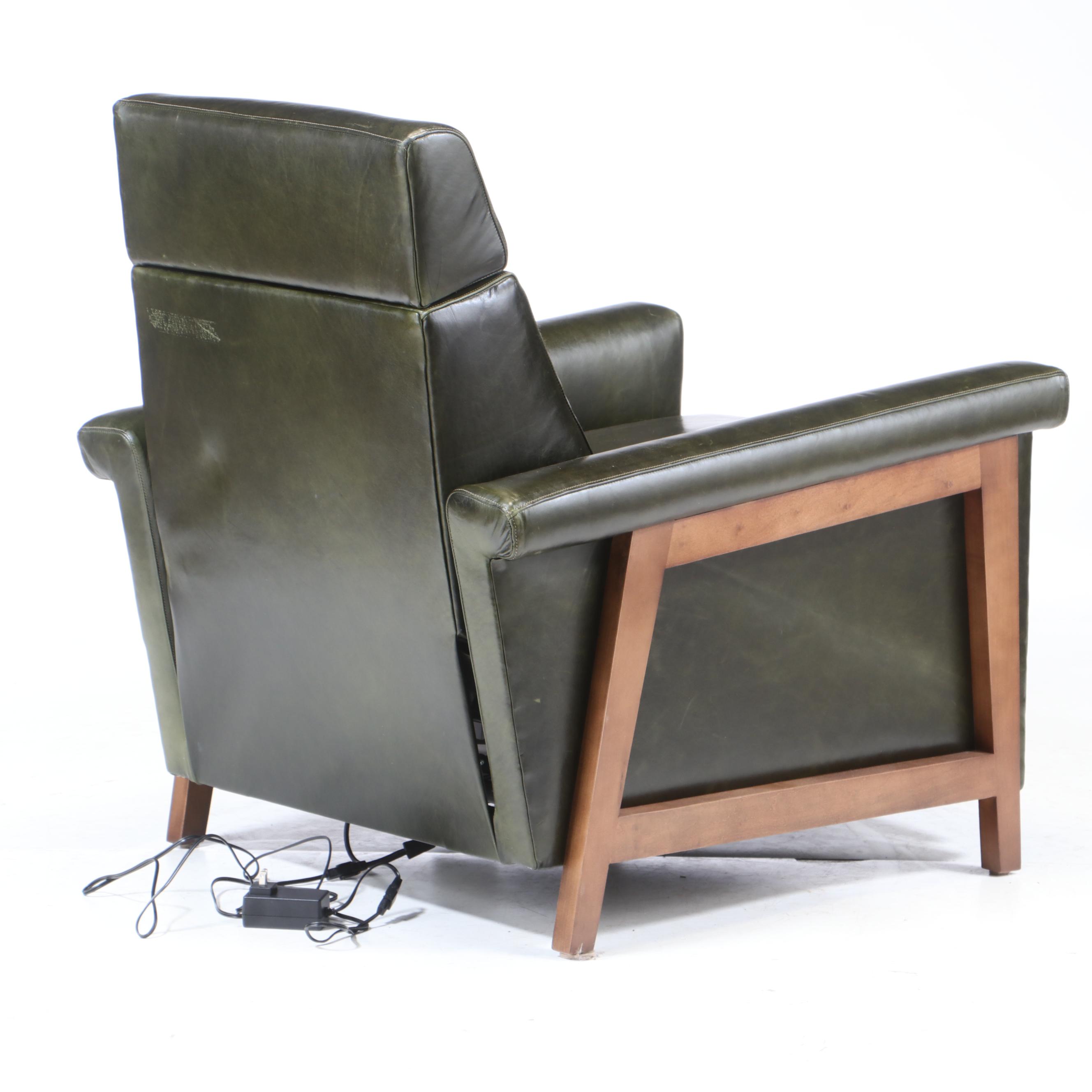 Mitchell Gold + Bob Williams "Arlen" Green Leather Electric Recliner EBTH