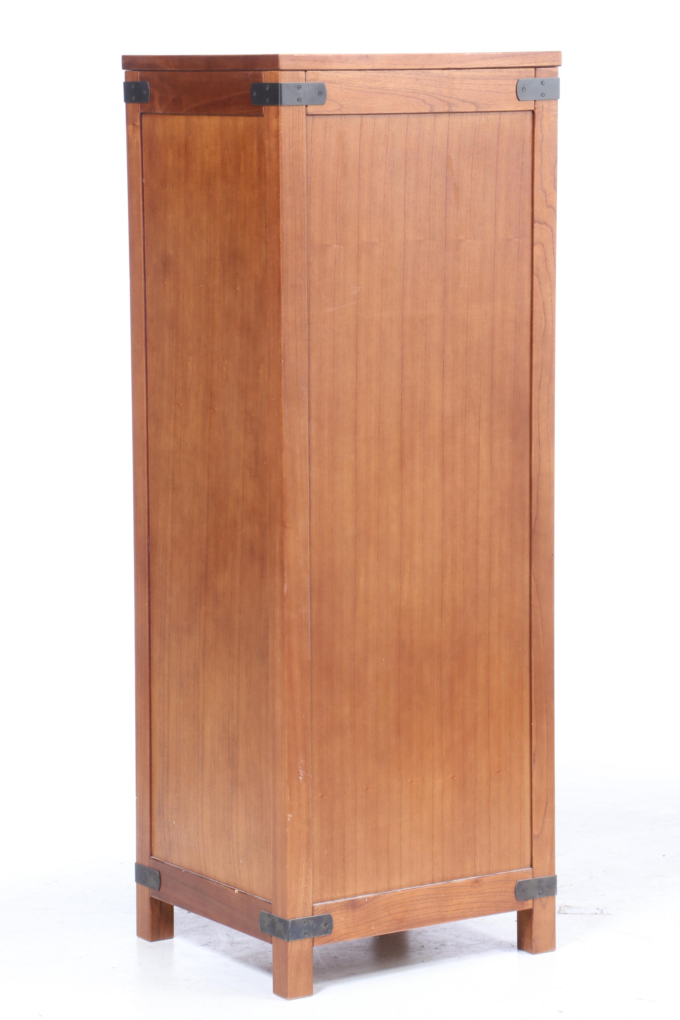 Arhaus Four Drawer Oak File Cabinet, 21st Century | EBTH