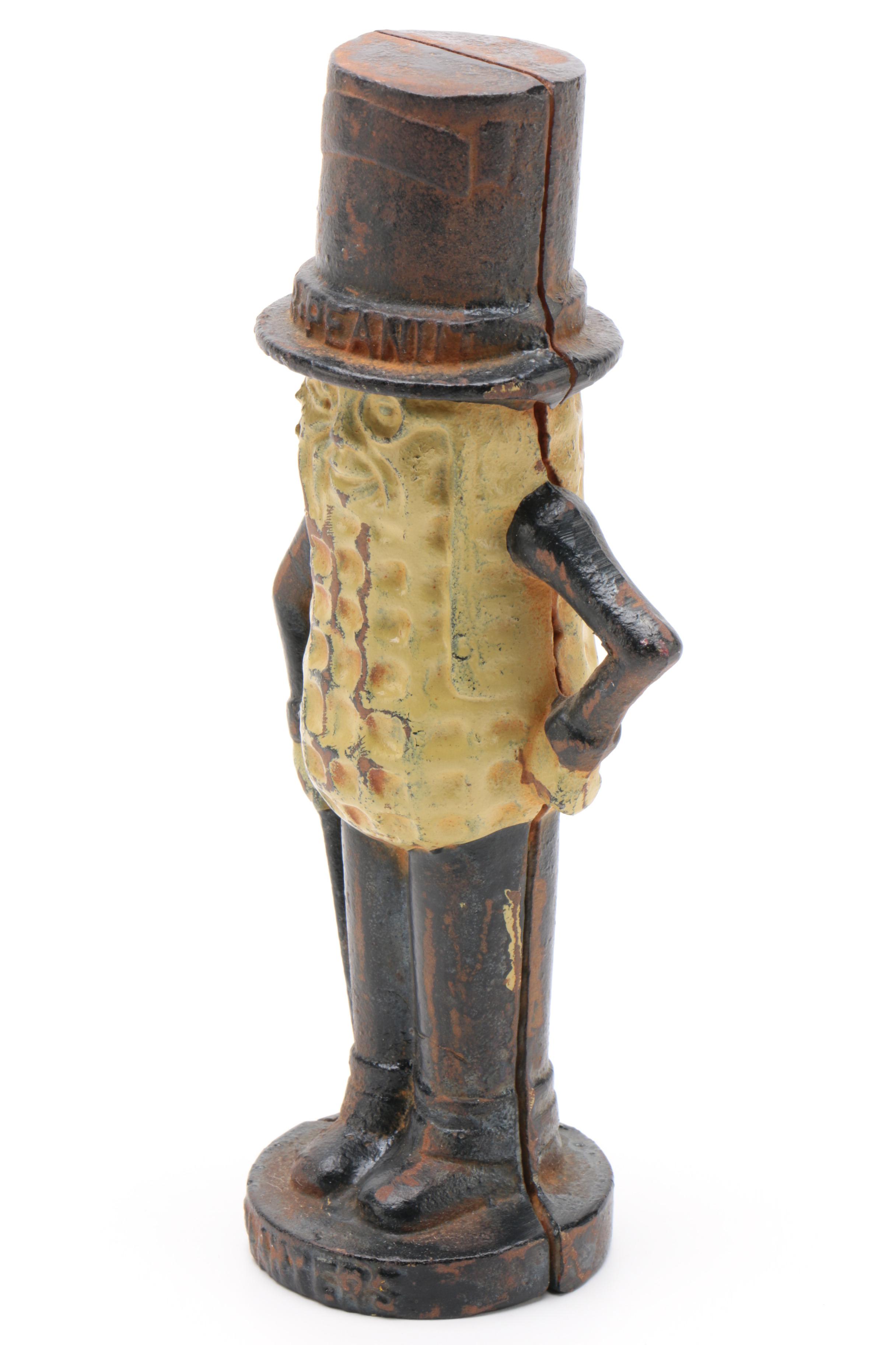 Planters Mr. Peanut Cast Iron Coin Bank, Early 20th Century EBTH