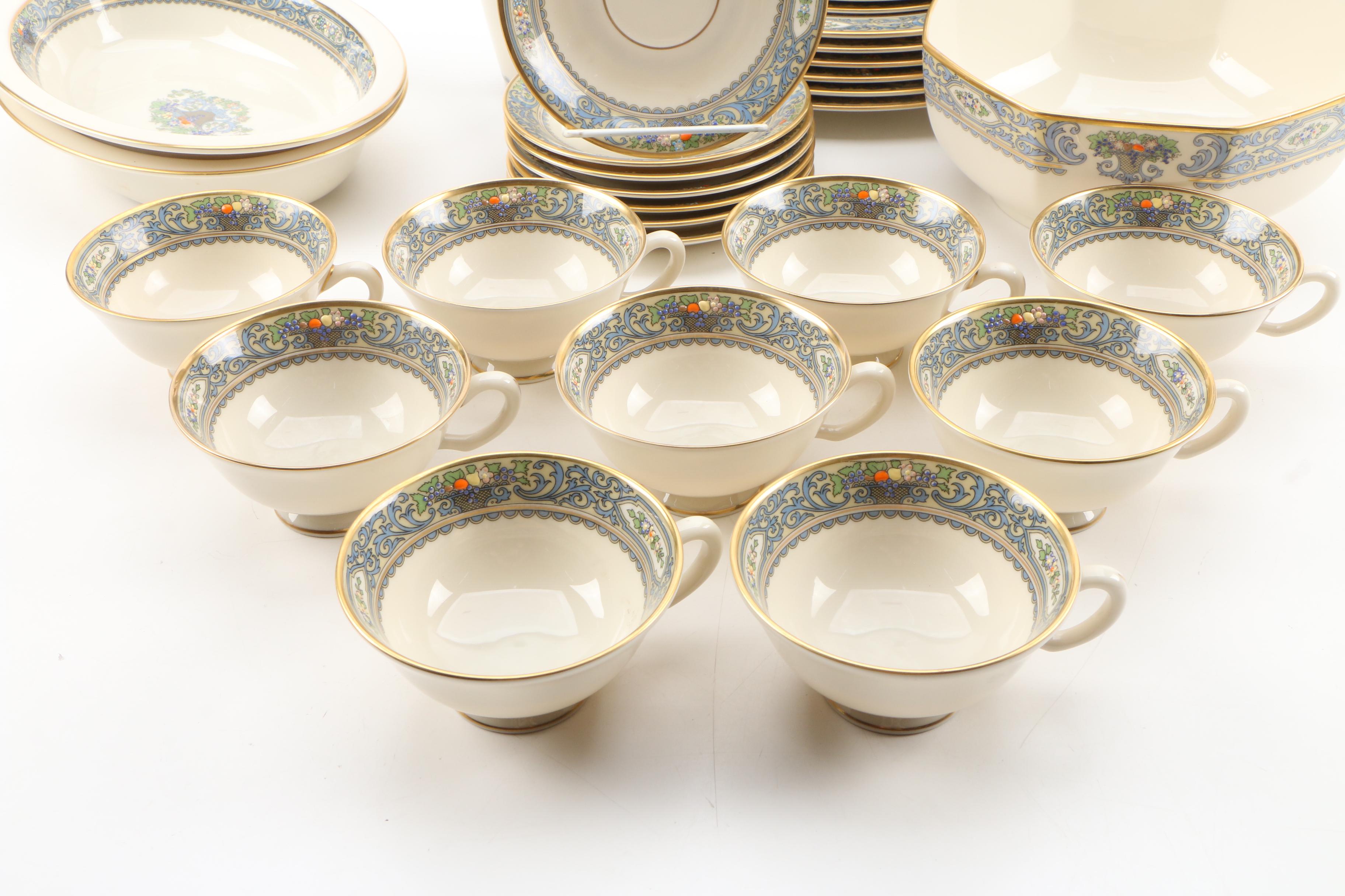 Lenox "Autumn" Bone China Dinnerware and Vase, Mid/Late 20th Century EBTH