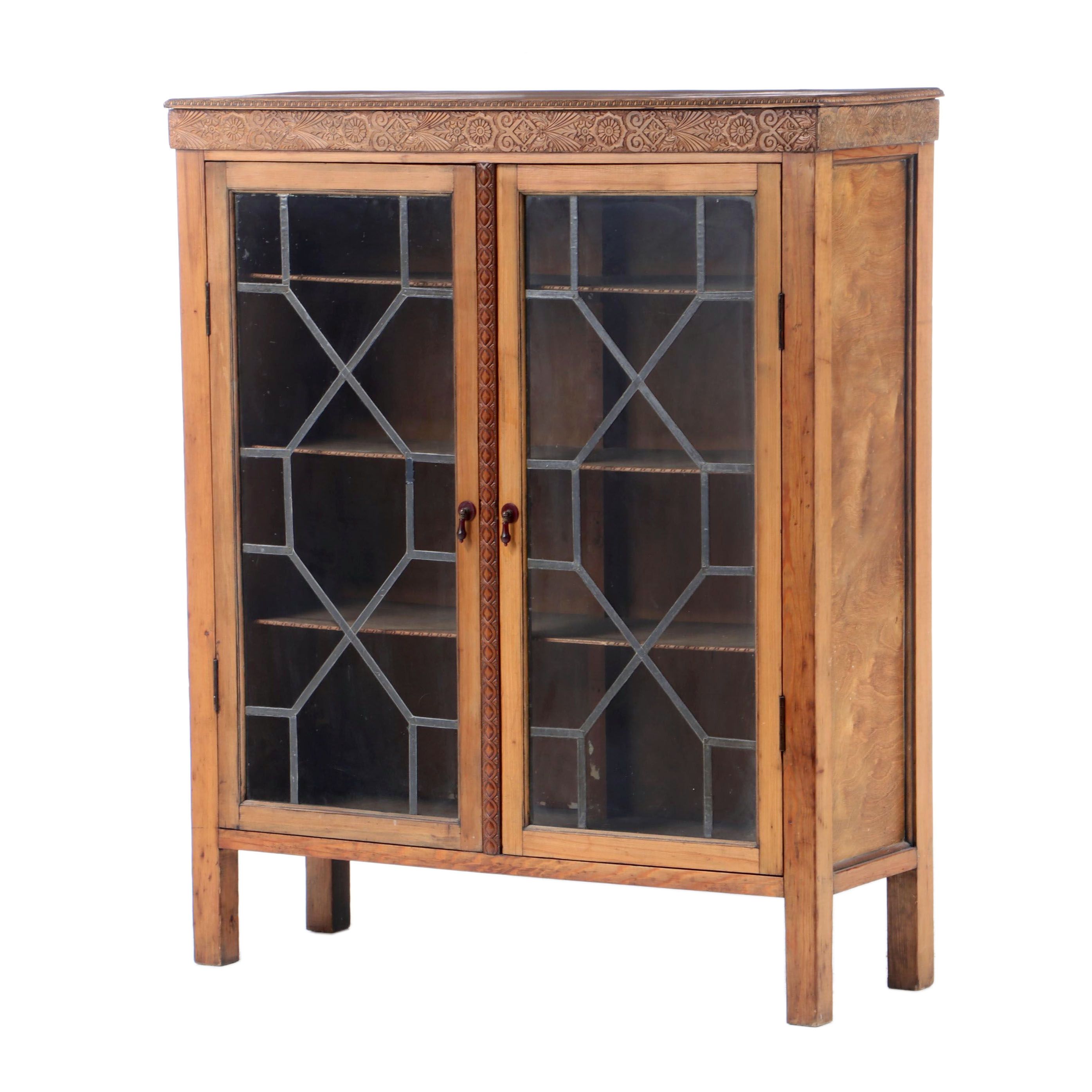 Pine, Plywood, and Pressed Wood Bookcase, Early 20th ...