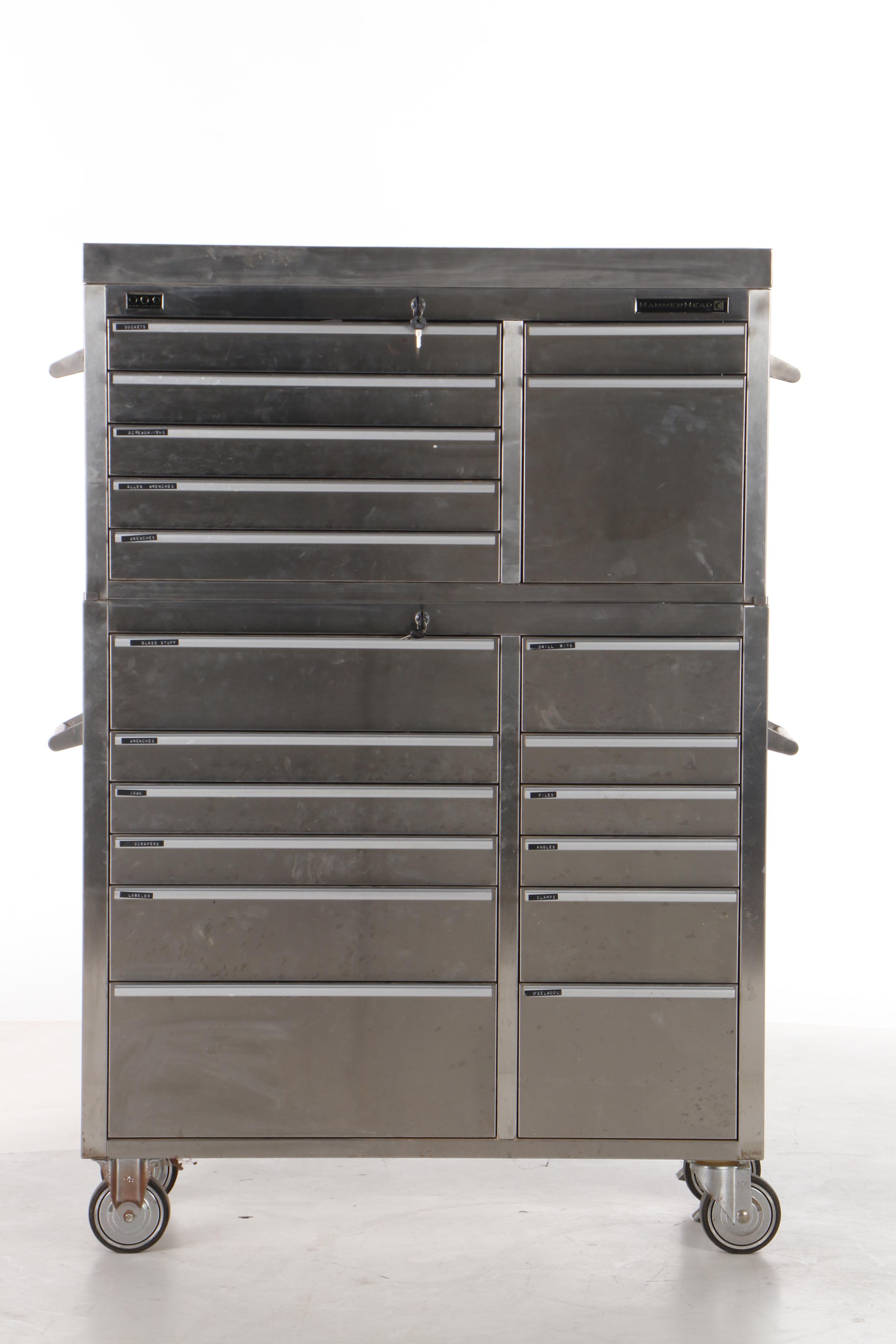HammerHead Stainless Steel Rolling Tool Chest EBTH