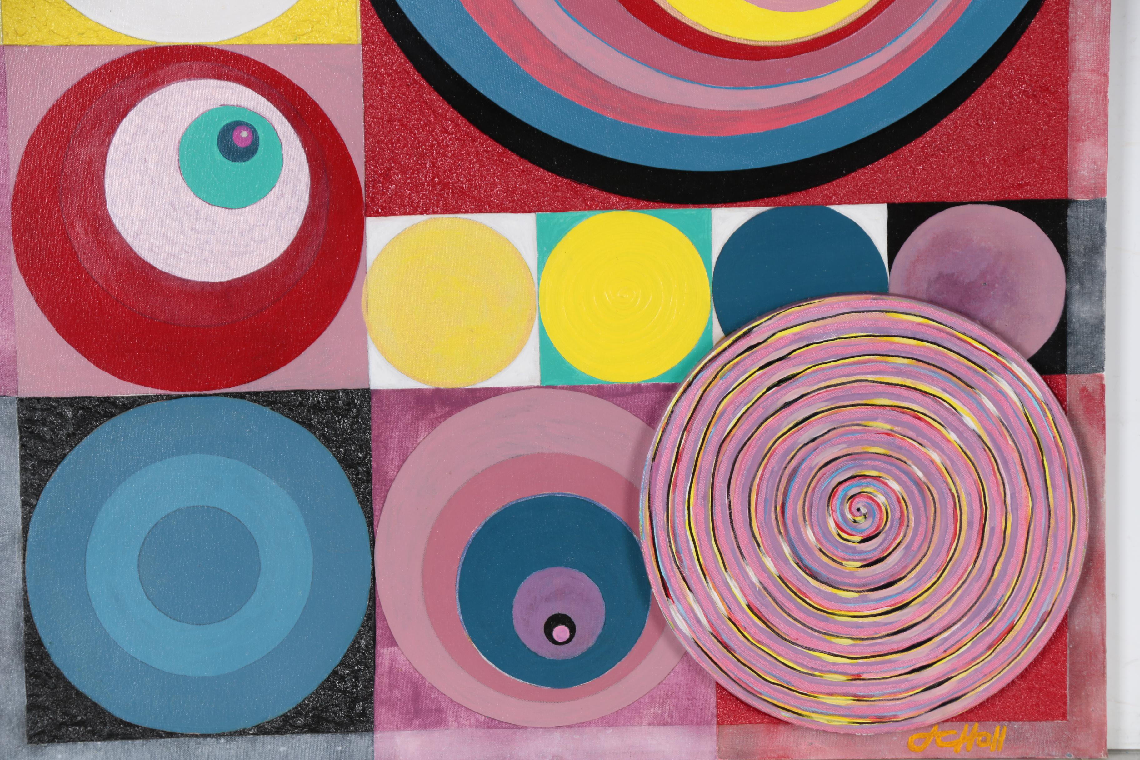 J.C. Hall Geometric Mixed Media Painting "Synergy" EBTH
