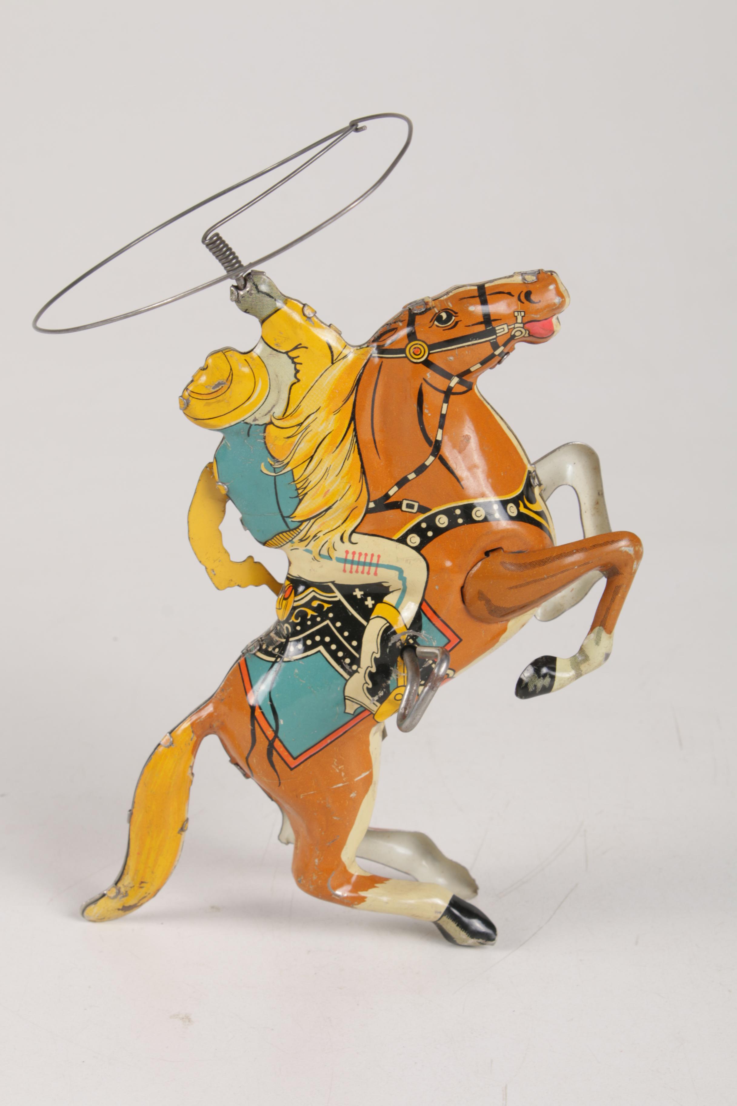 Louis Marx "Cowboy Rider" Tin WindUp Toy, 1930s EBTH