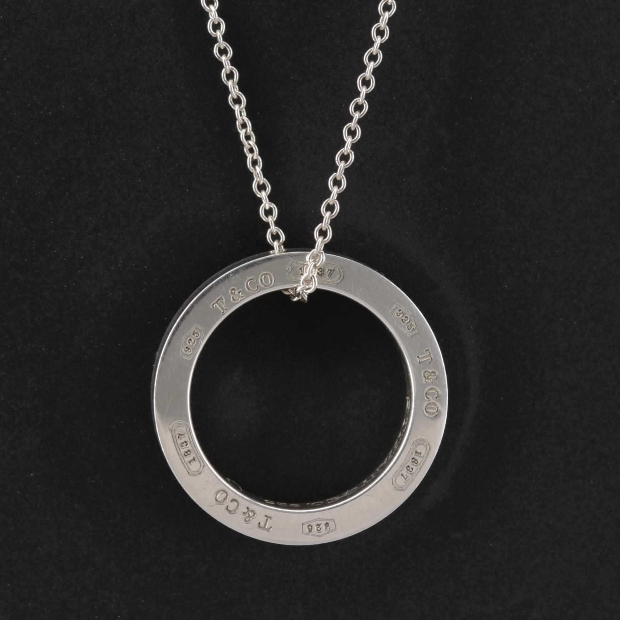 Tiffany & Co. "1837" Sterling Silver Circle Pendant Necklace EBTH