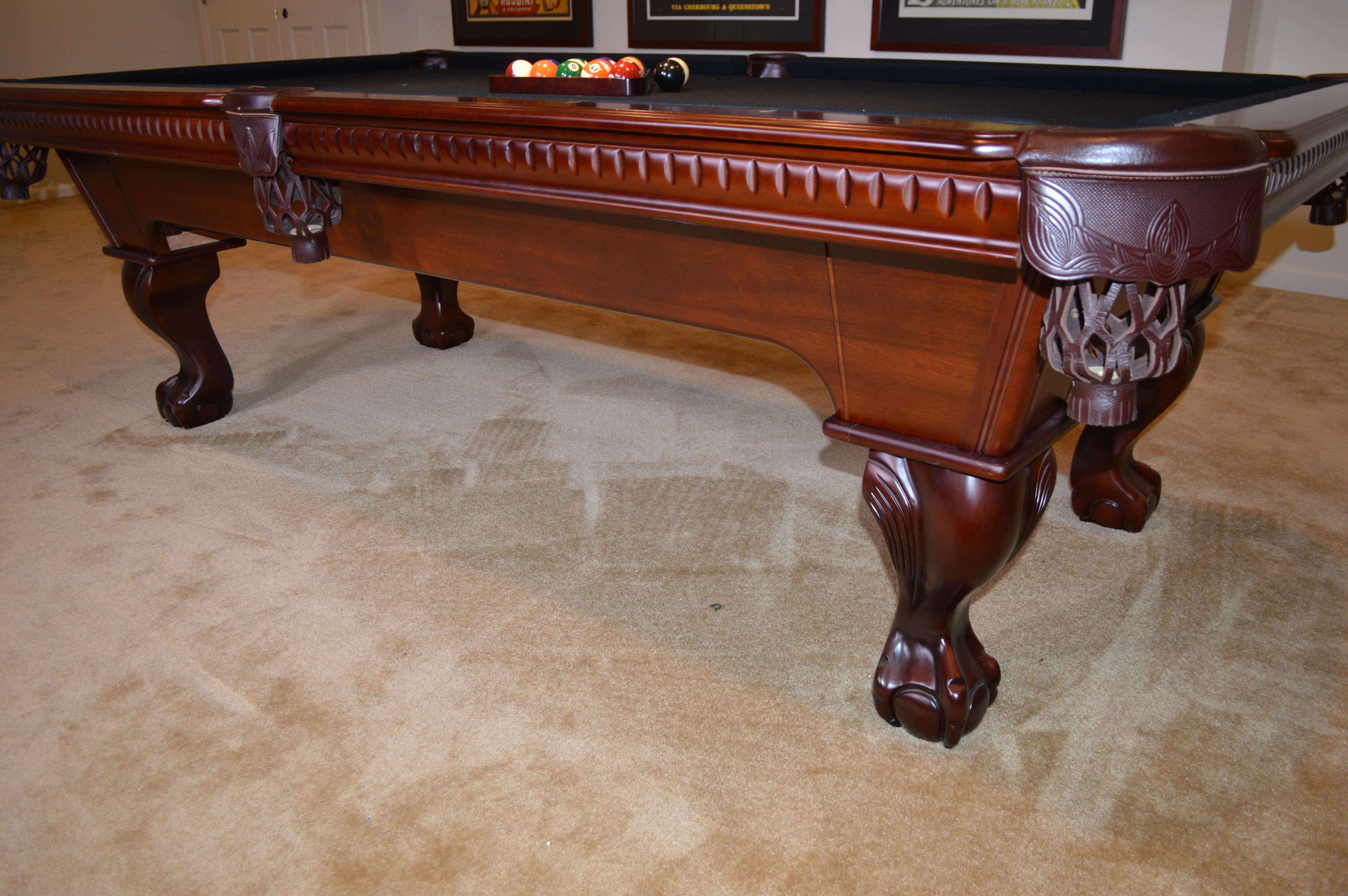 Cannon Chippendale Style Slate Billiard Table and ...