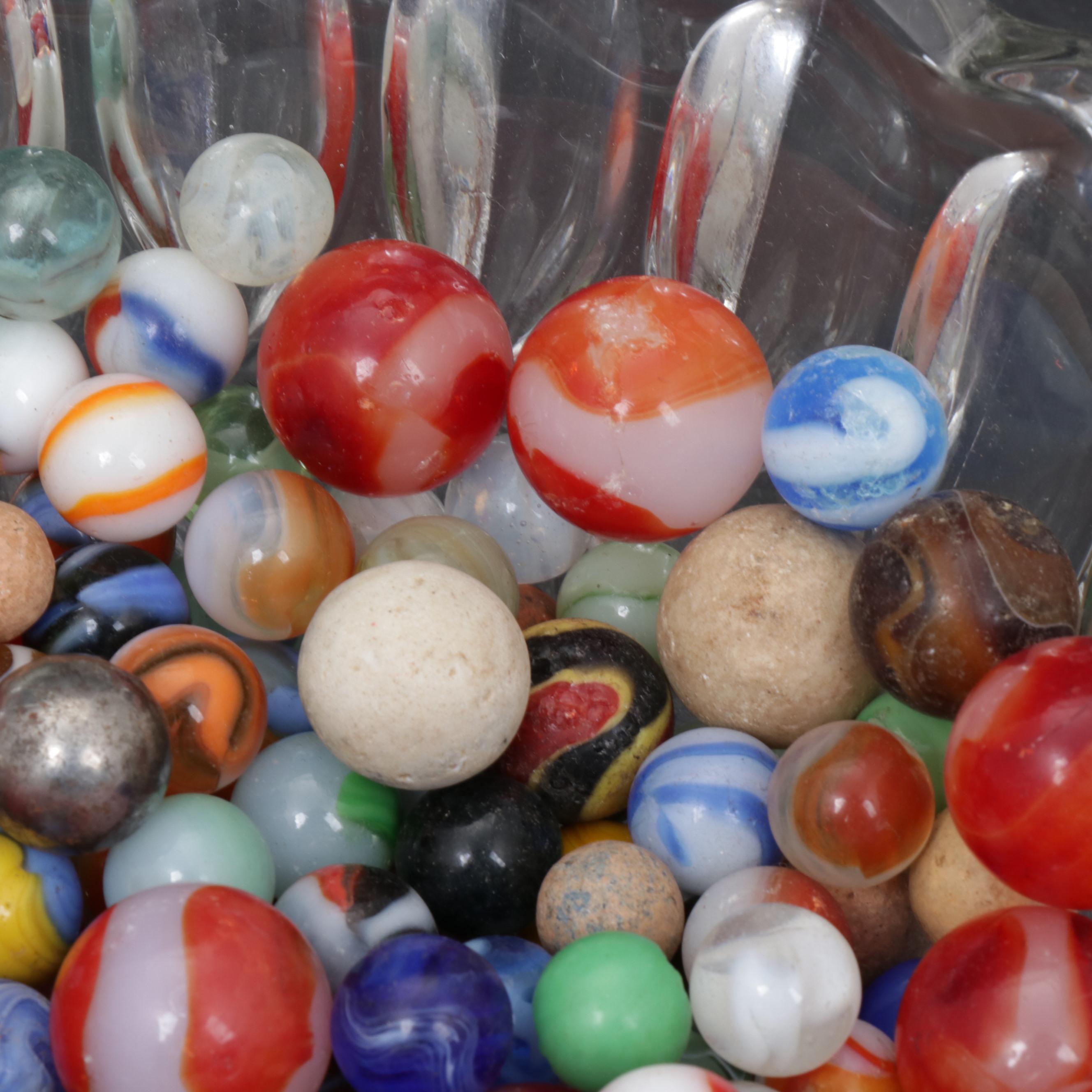 Blown Glass, Clay, and Metal Marbles, Late 19th Century to Mid 20th