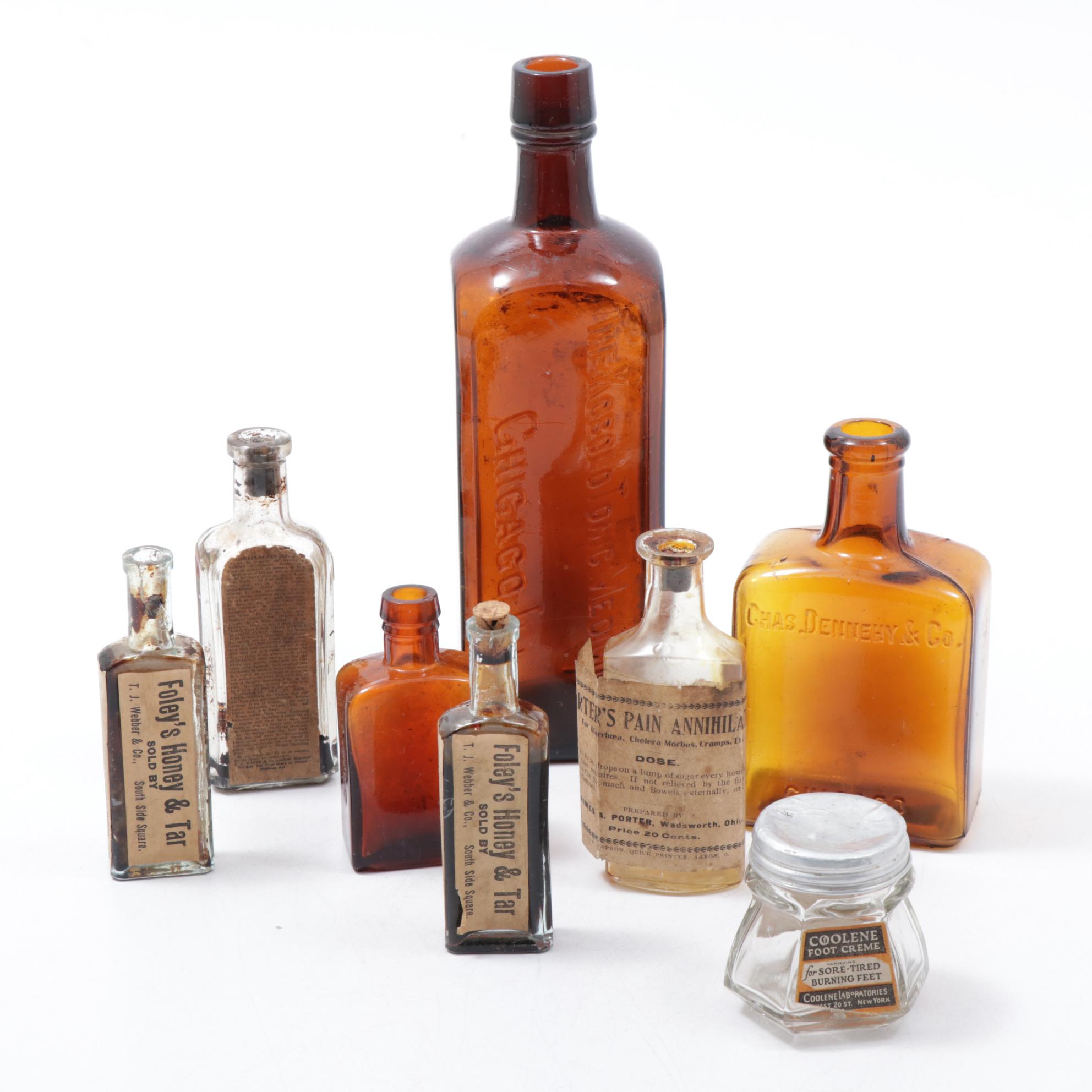 Amber Medicinal Bottles, Late 19th Century EBTH