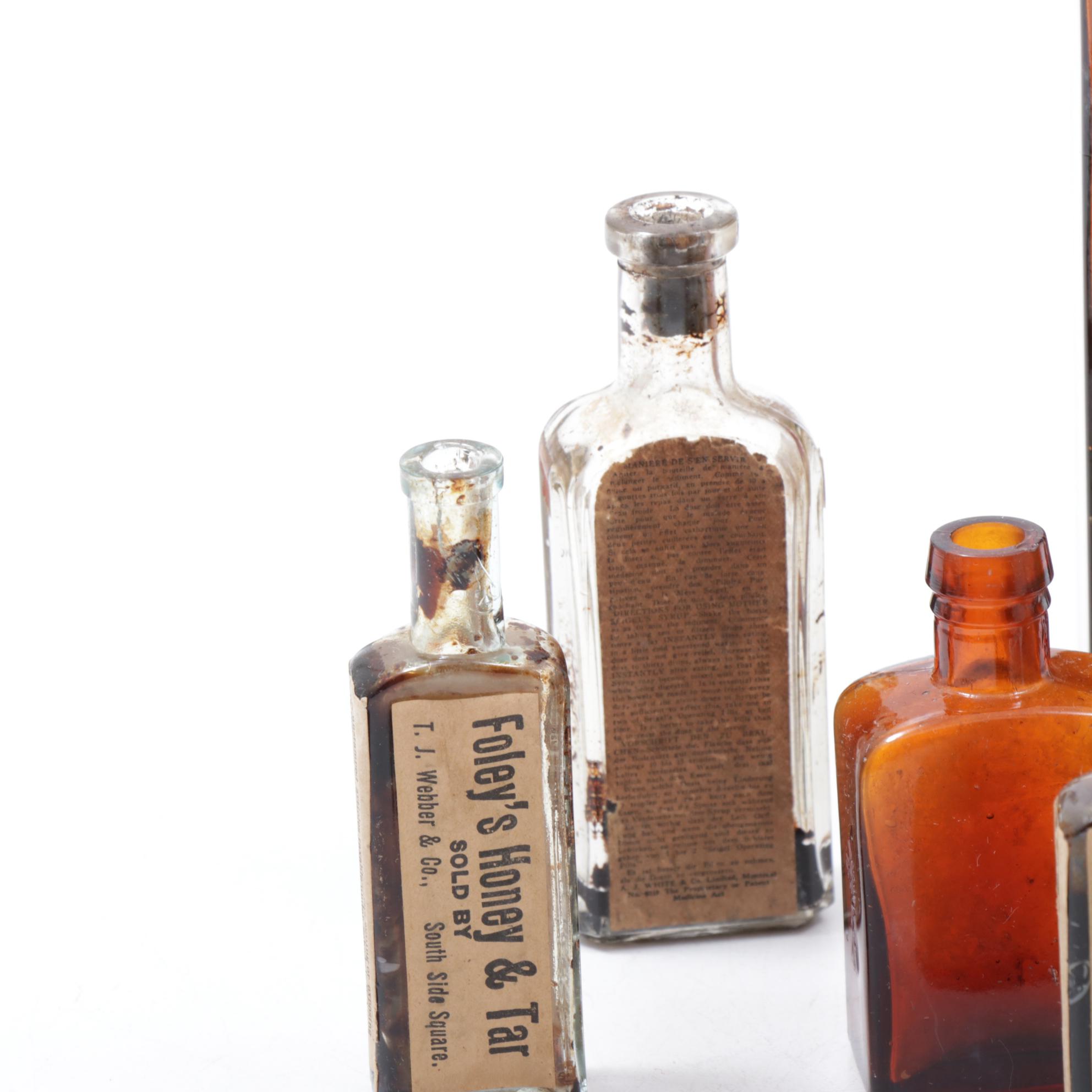 Amber Medicinal Bottles, Late 19th Century EBTH