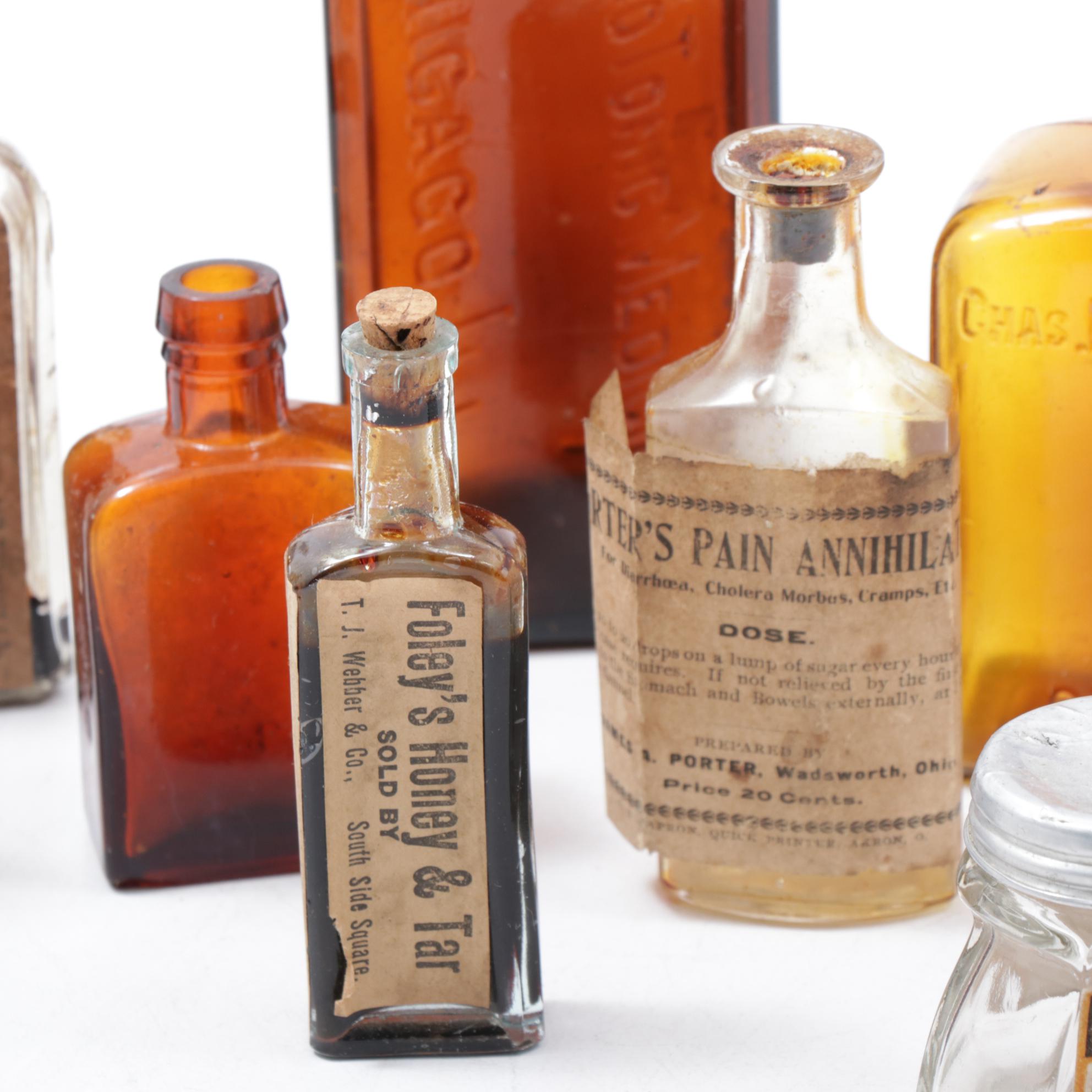 Amber Medicinal Bottles, Late 19th Century EBTH