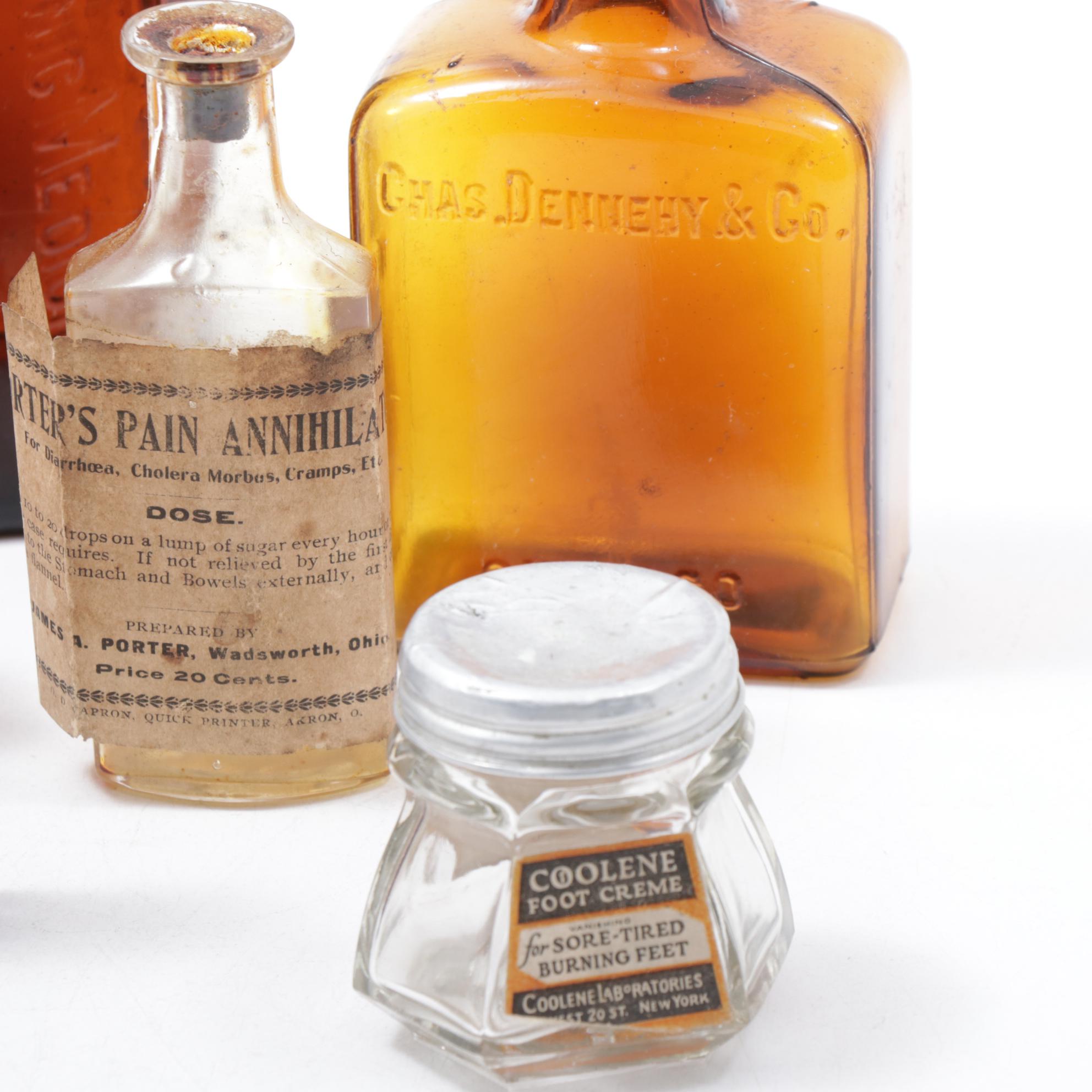 Amber Medicinal Bottles, Late 19th Century EBTH