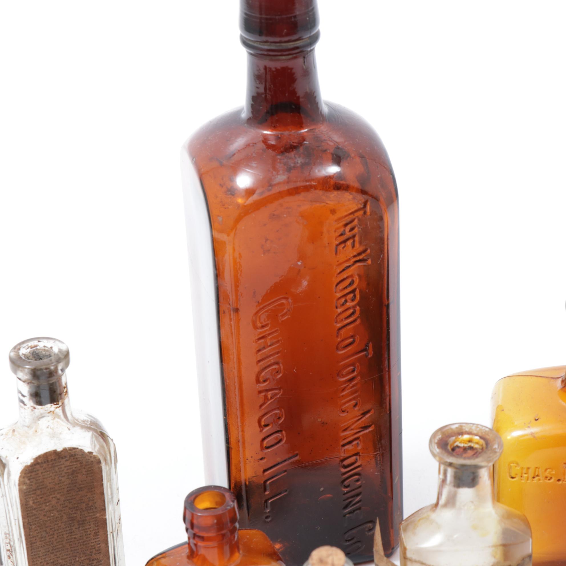 Amber Medicinal Bottles, Late 19th Century EBTH