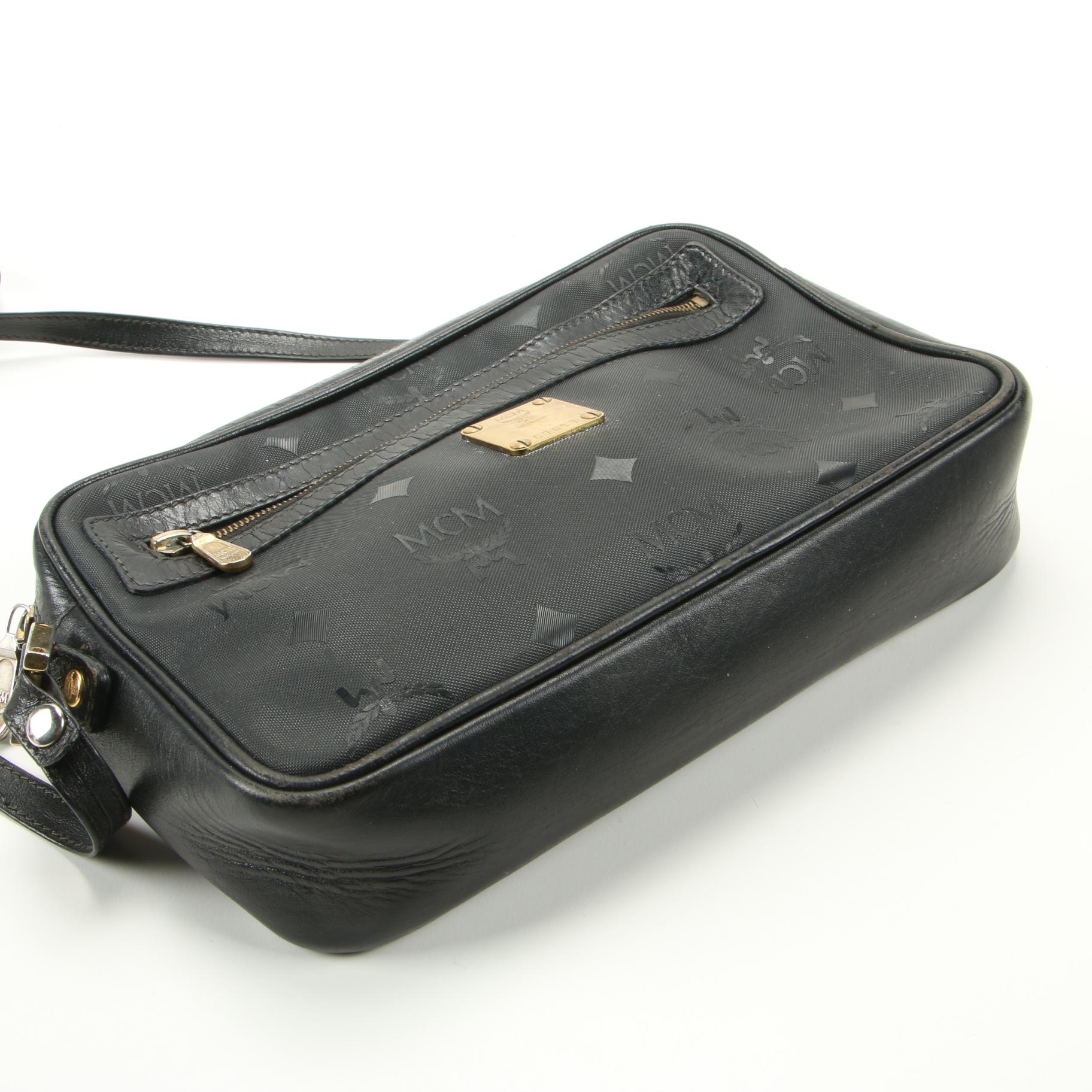 MCM Crossbody Bag in Black Viseto Nylon and Leather, Vintage EBTH
