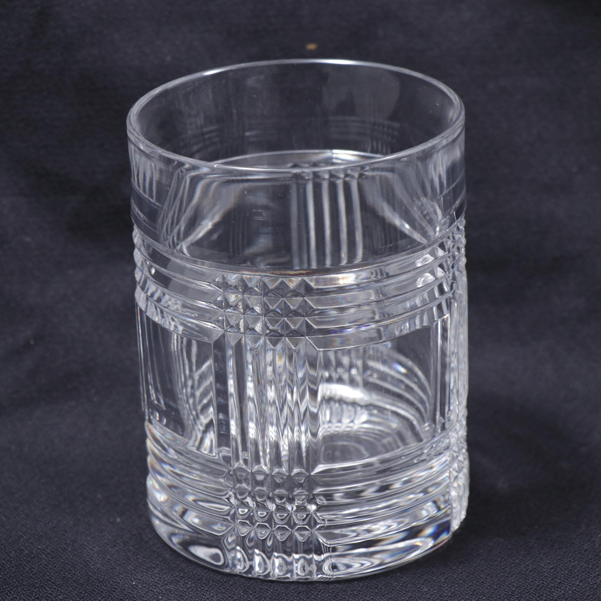 Ralph Lauren Crystal "Glen Plaid" Double Old Fashioned Tumblers EBTH