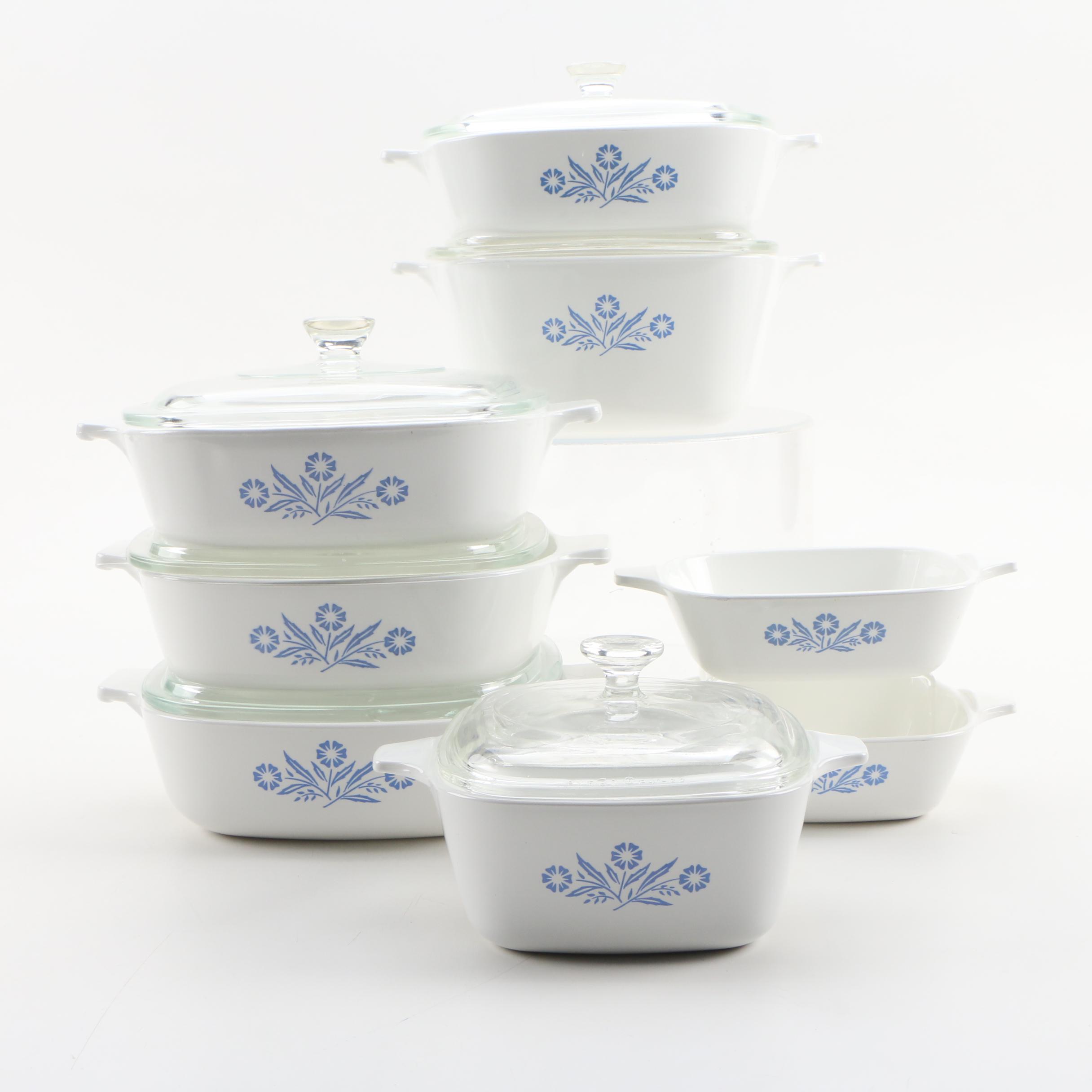 CorningWare "Blue Cornflower" Casserole Dishes and Other Bakeware EBTH