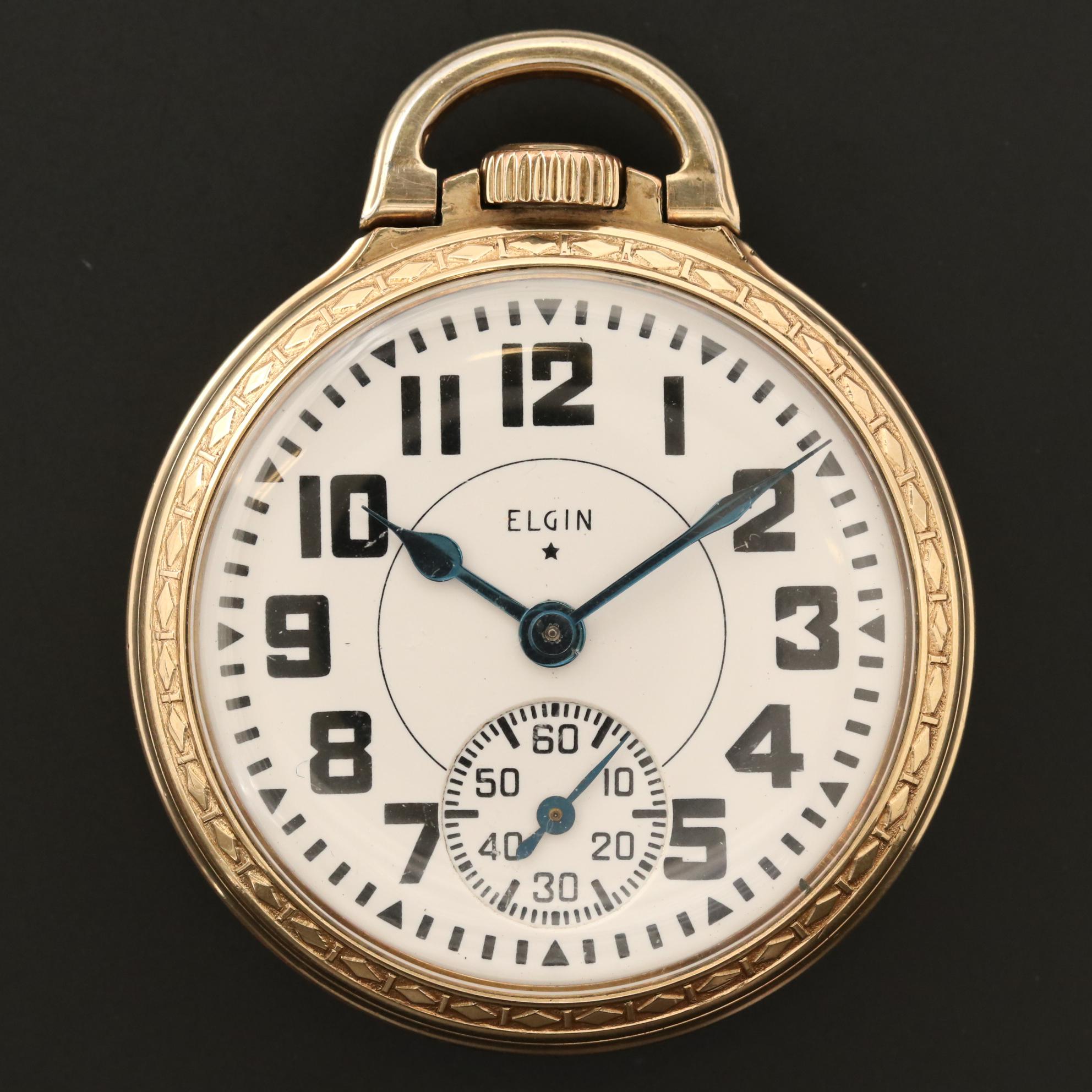Vintage Elgin Gold Filled Railroad Grade Pocket Watch EBTH