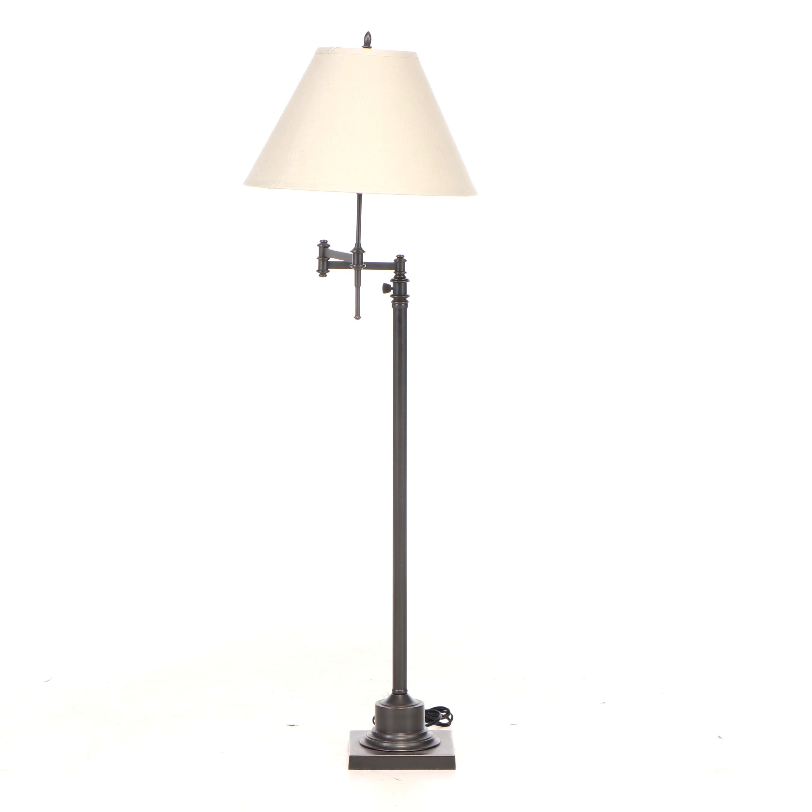 Restoration Hardware Traditional Style Metal Swing Arm Floor Lamp