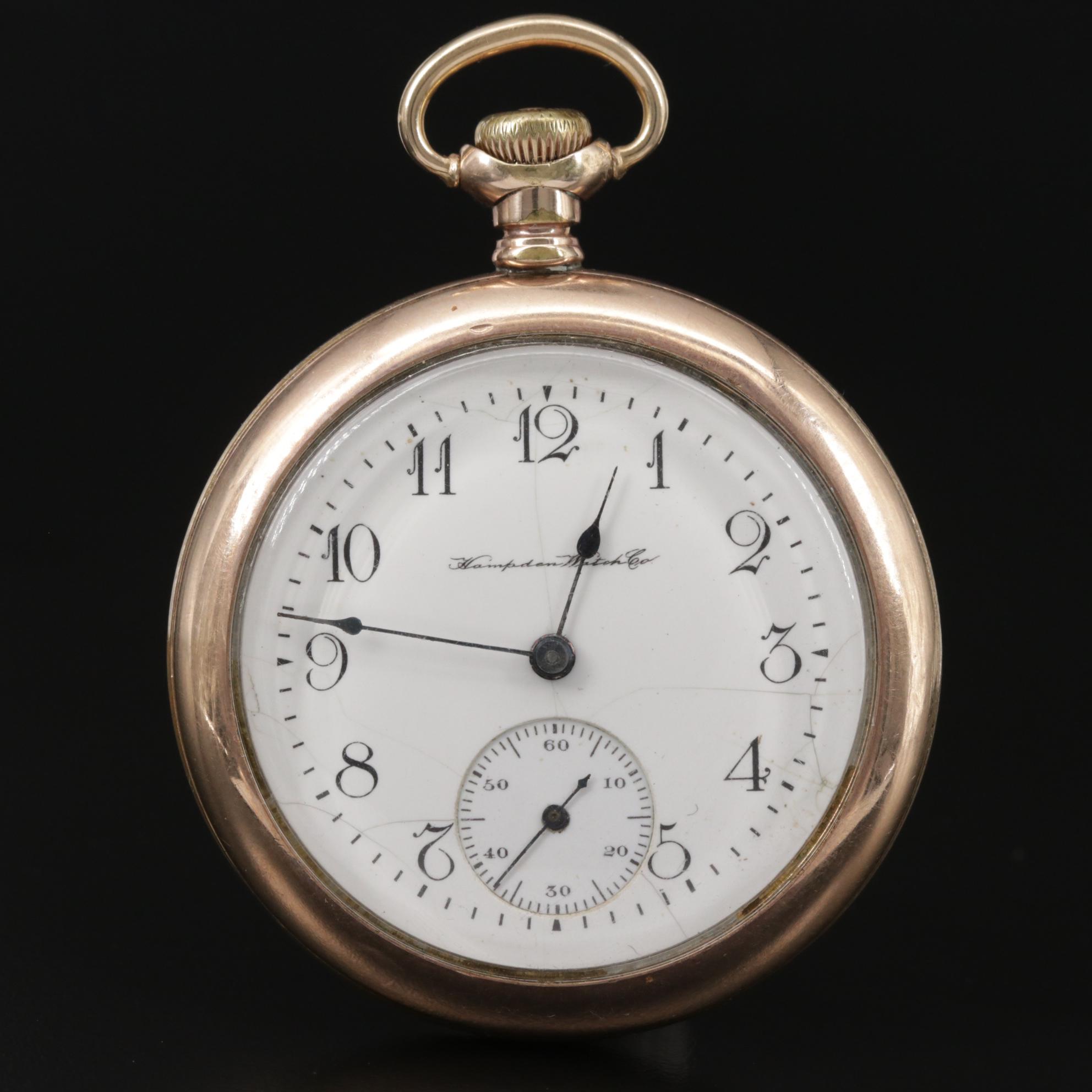 Hampden Watch Co. Gold Filled Pocket Watch, 1905 EBTH