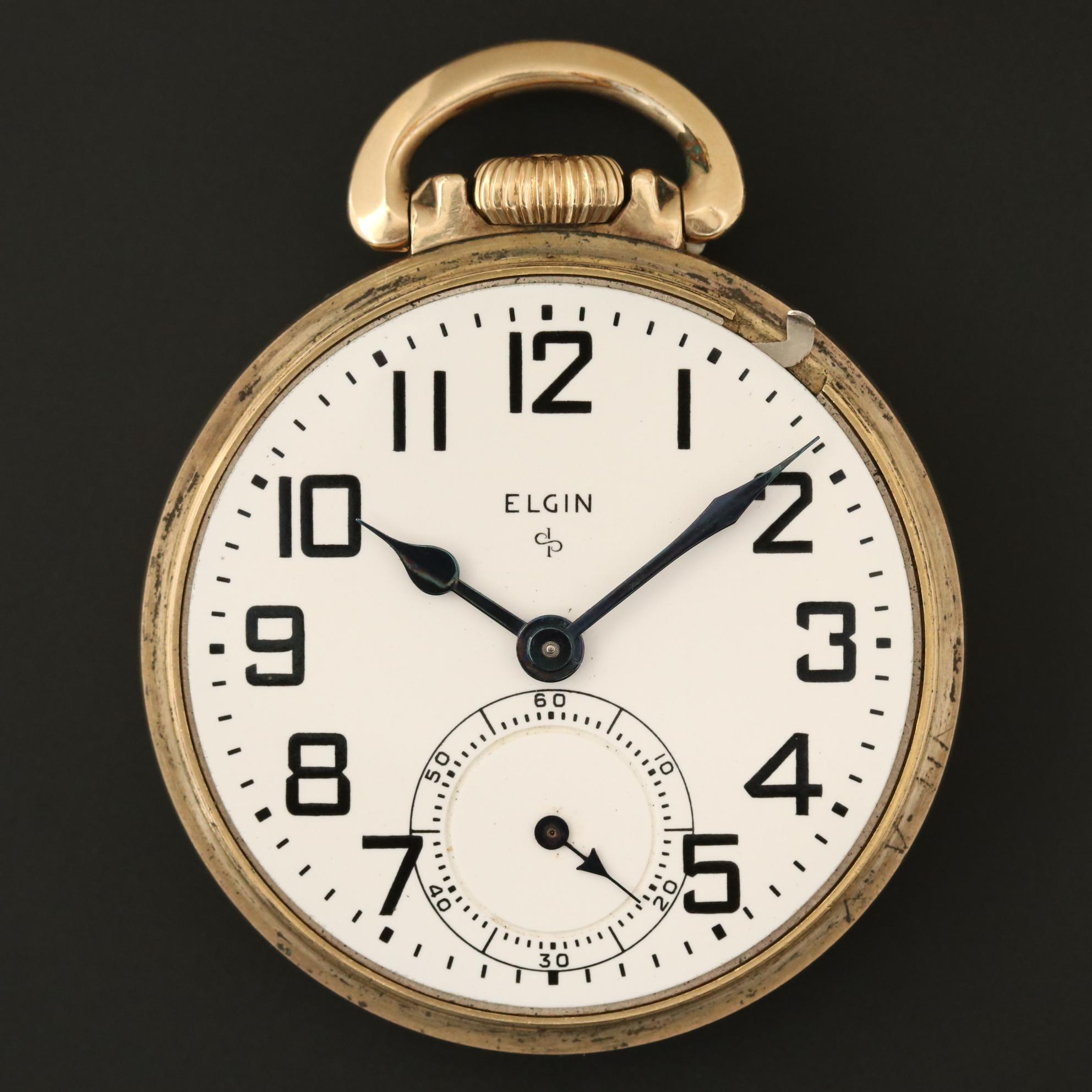 Vintage Elgin 10K Gold Filled Pocket Watch, 1953 EBTH