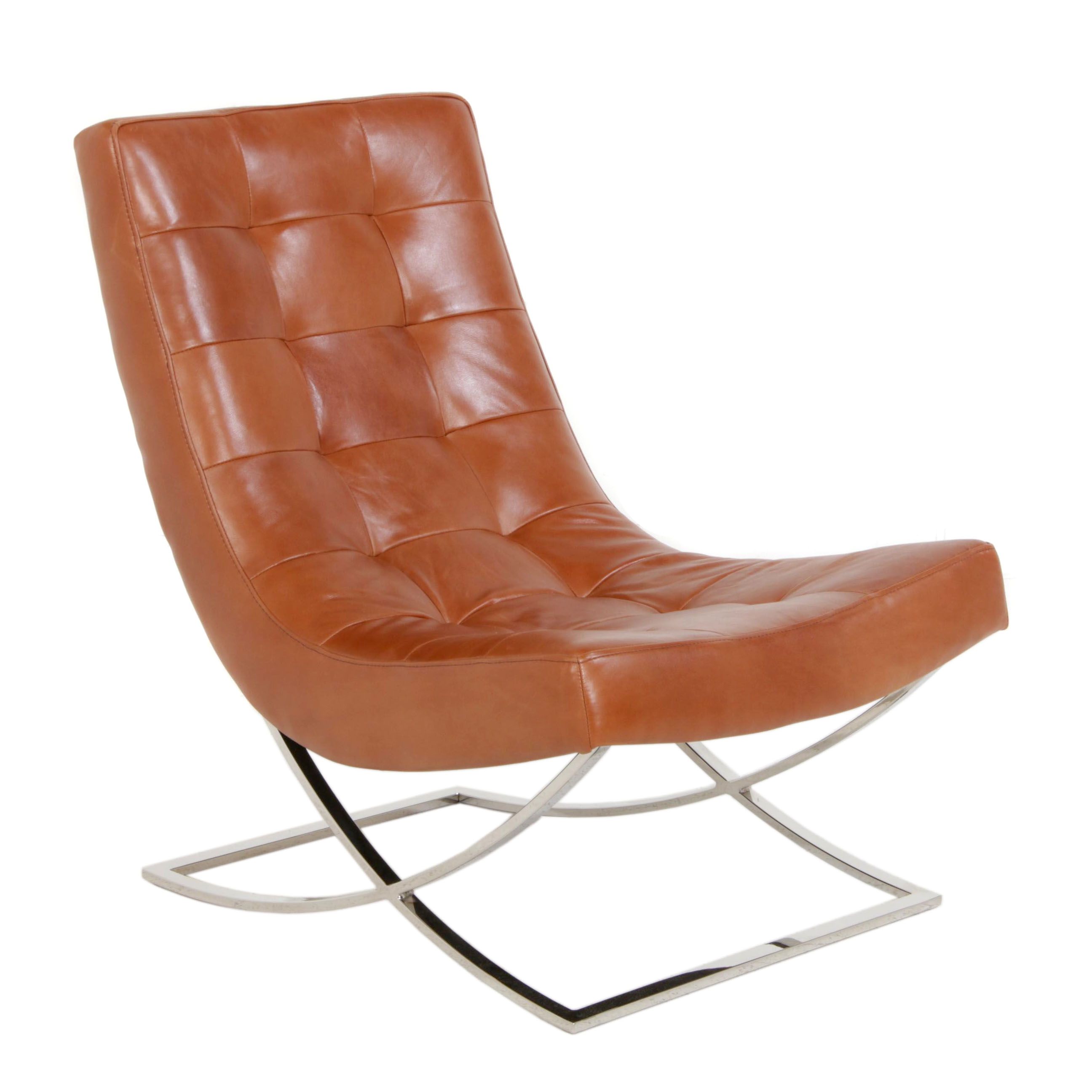 WilliamsSonoma Home "James" Lounge Chair in "Tuscan Leather, Bourbon