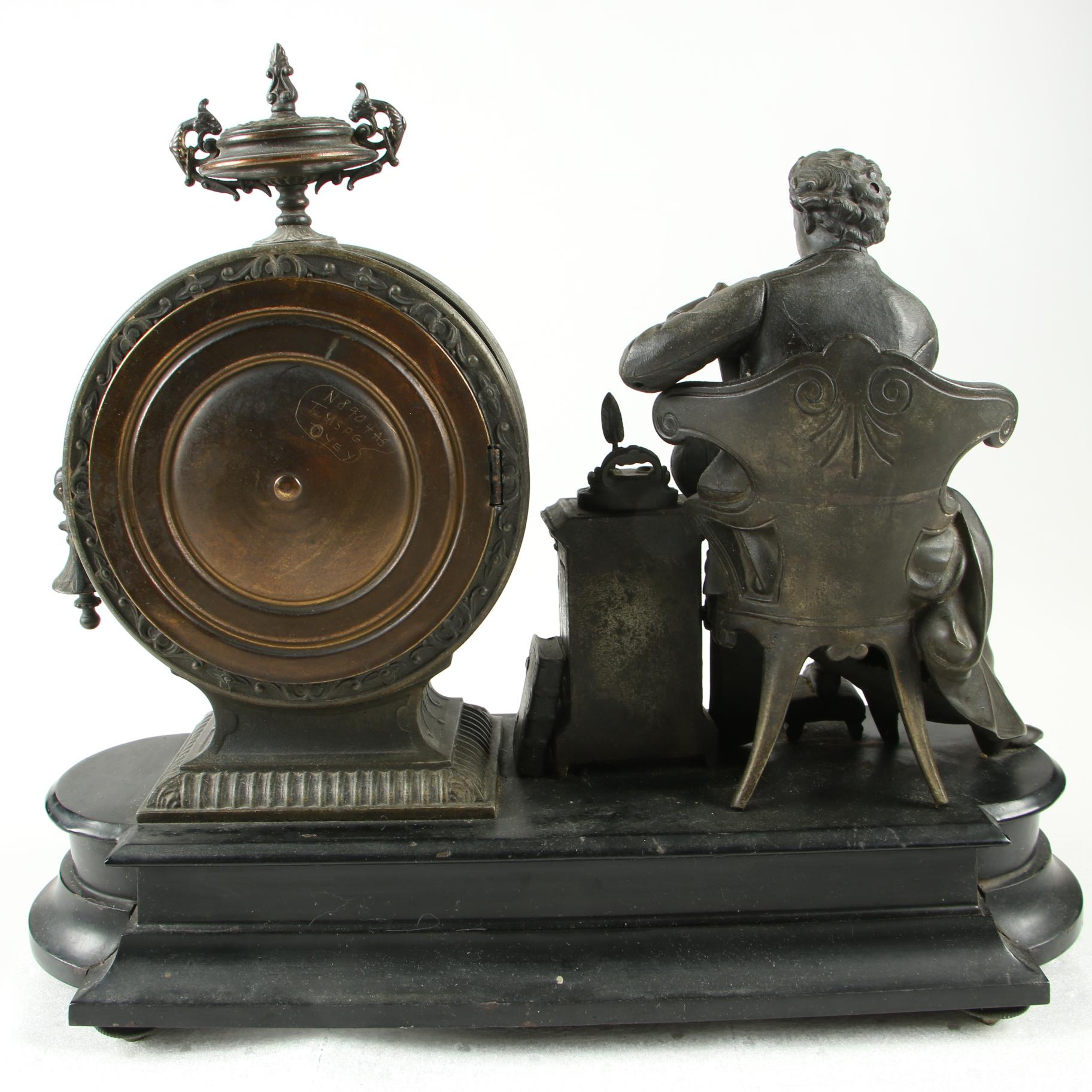 Ansonia Figural Mantle Clock of Isaac Newton EBTH