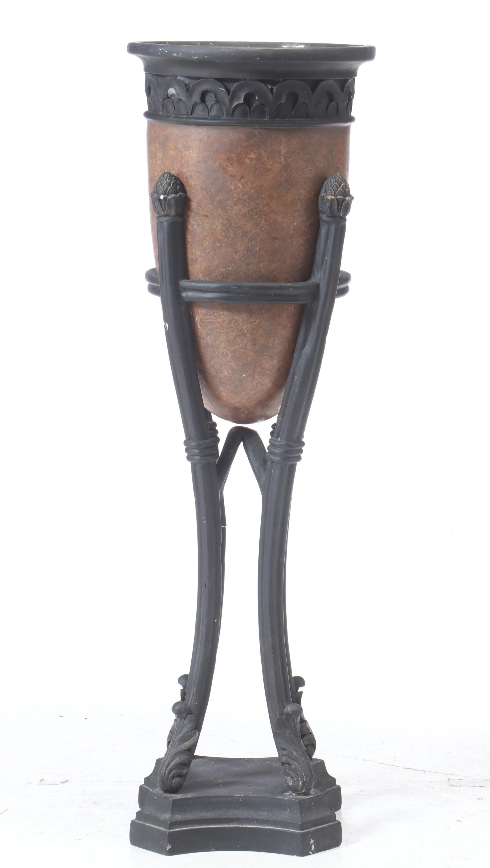 Decorative Composite Pedestal Planter, Contemporary EBTH