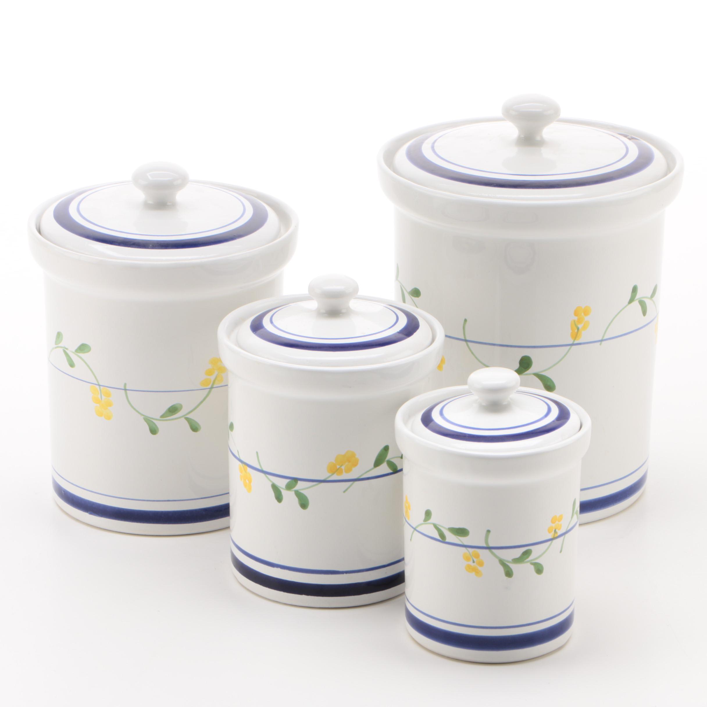 Italian Blue And White Floral 4 Piece Ceramic Kitchen Canister Set EBTH   1576251496114 Ec52f3b6512a117a126dba96f84f2d083d4416ec272f7294284fa8ce854f384e.JPG