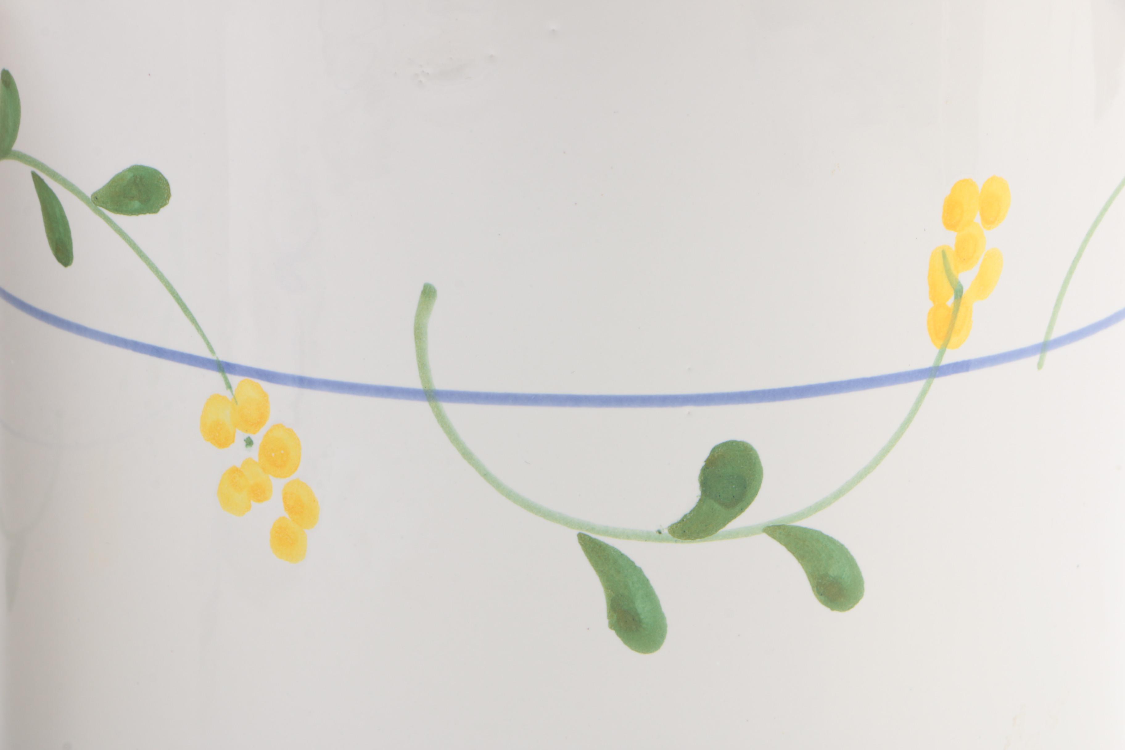 Italian Blue and White Floral 4 Piece Ceramic Kitchen Canister Set EBTH