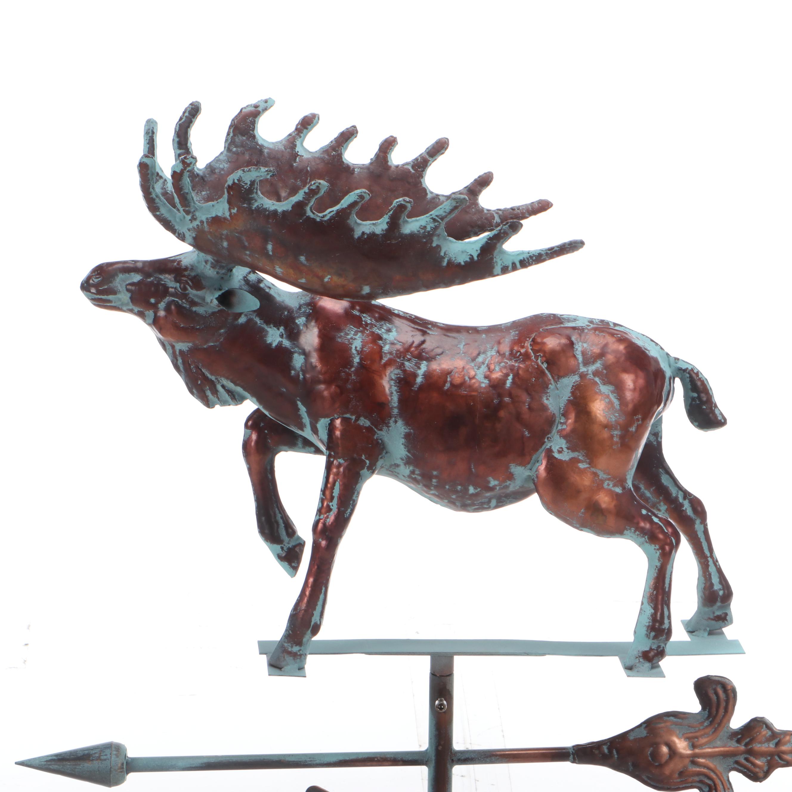 Copper Moose Rooftop Weathervane EBTH