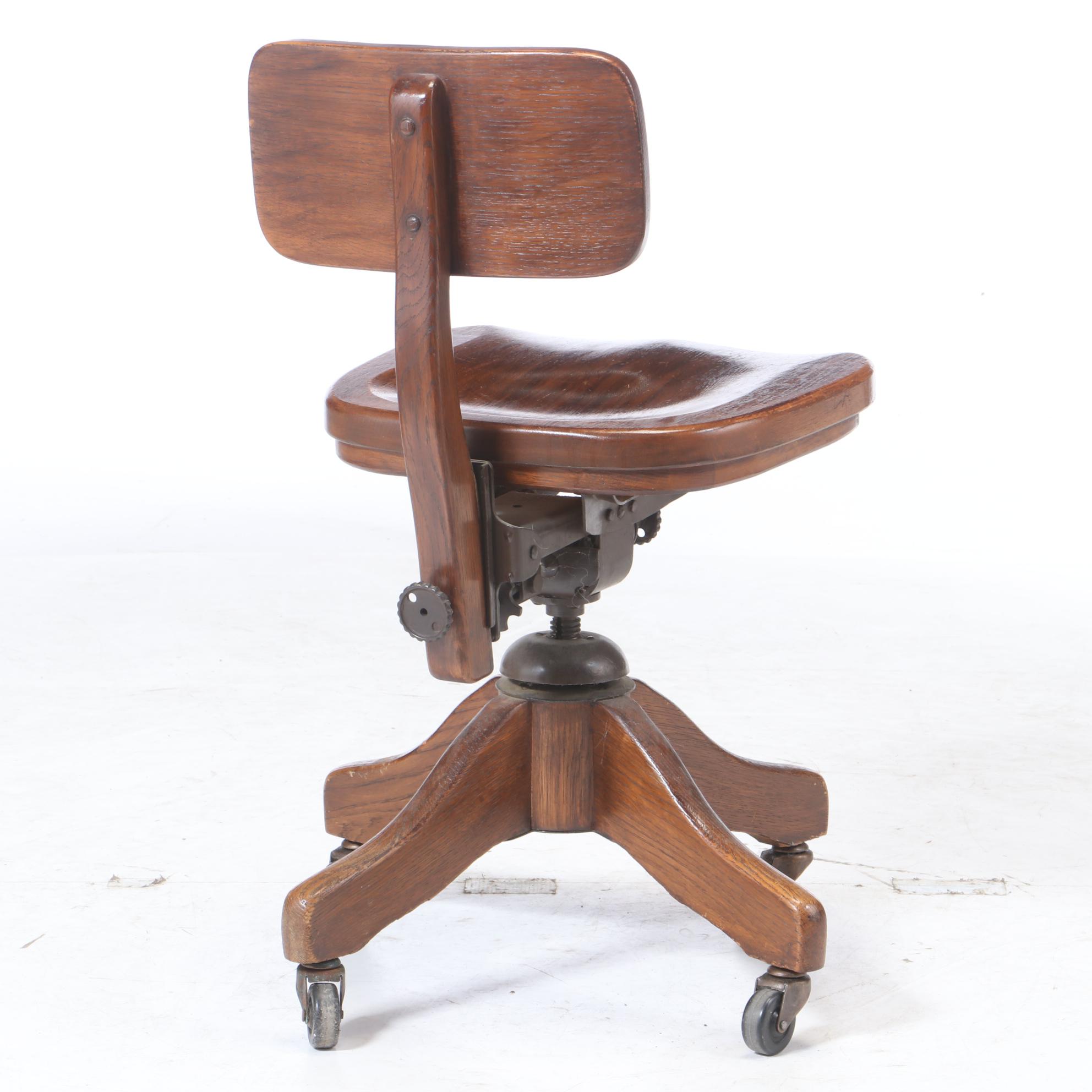 Late Victorian Oak RollTop Desk and Rolling Chair, Late 19th/Early