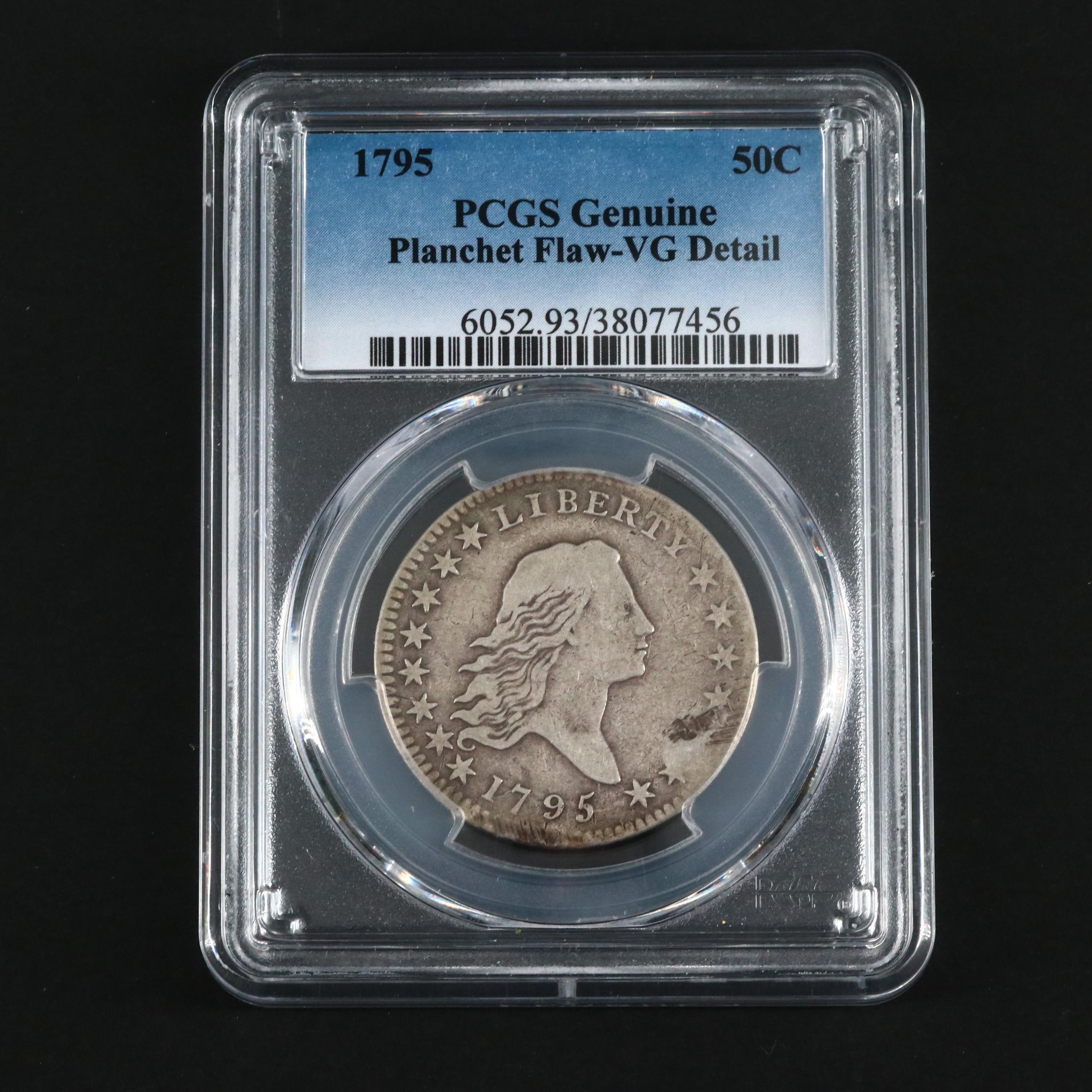 Pcgs Genuine 1795 Flowing Hair Silver Half Dollar Ebth