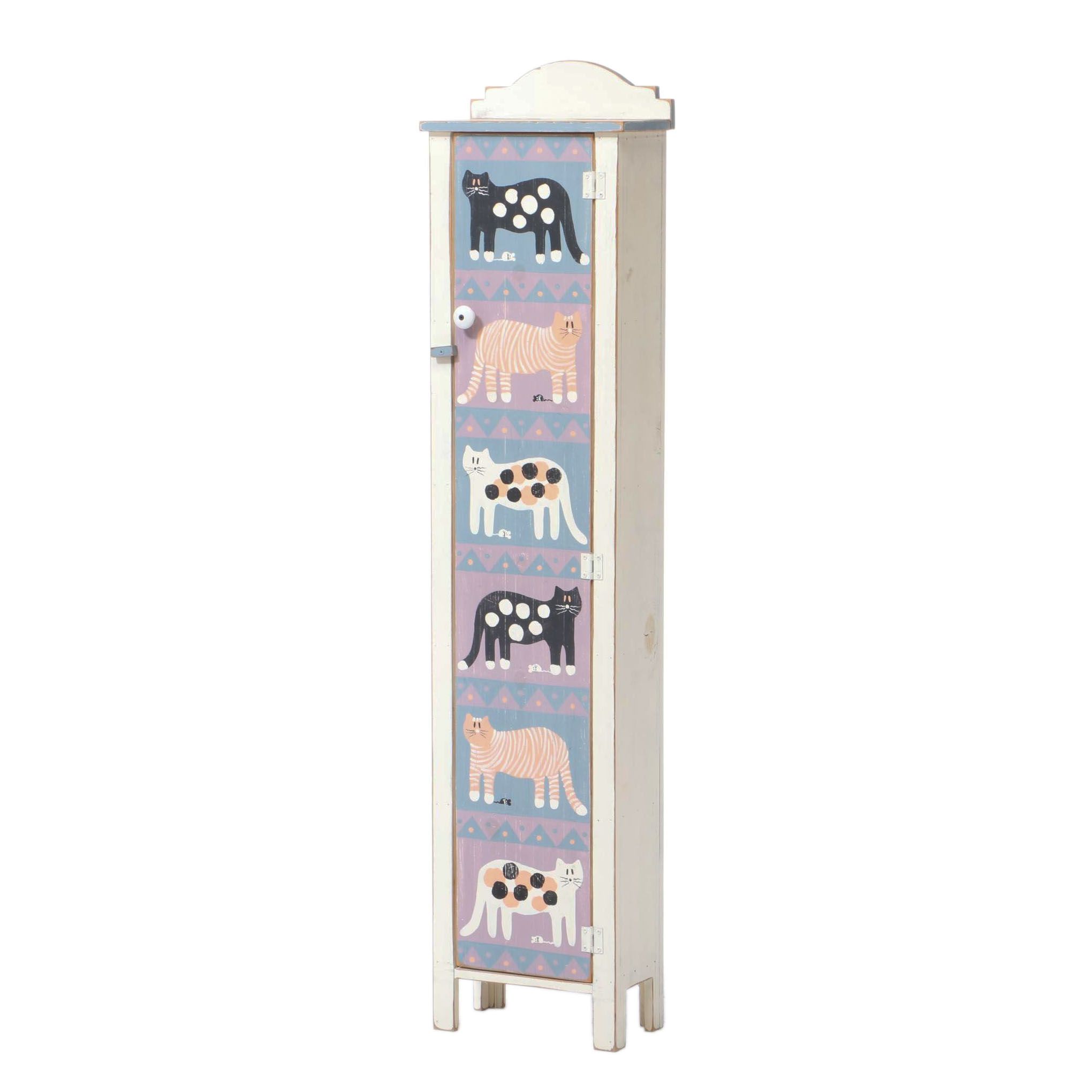 Mountain Light Woodworks Hand Painted Storage Cabinet Signed By