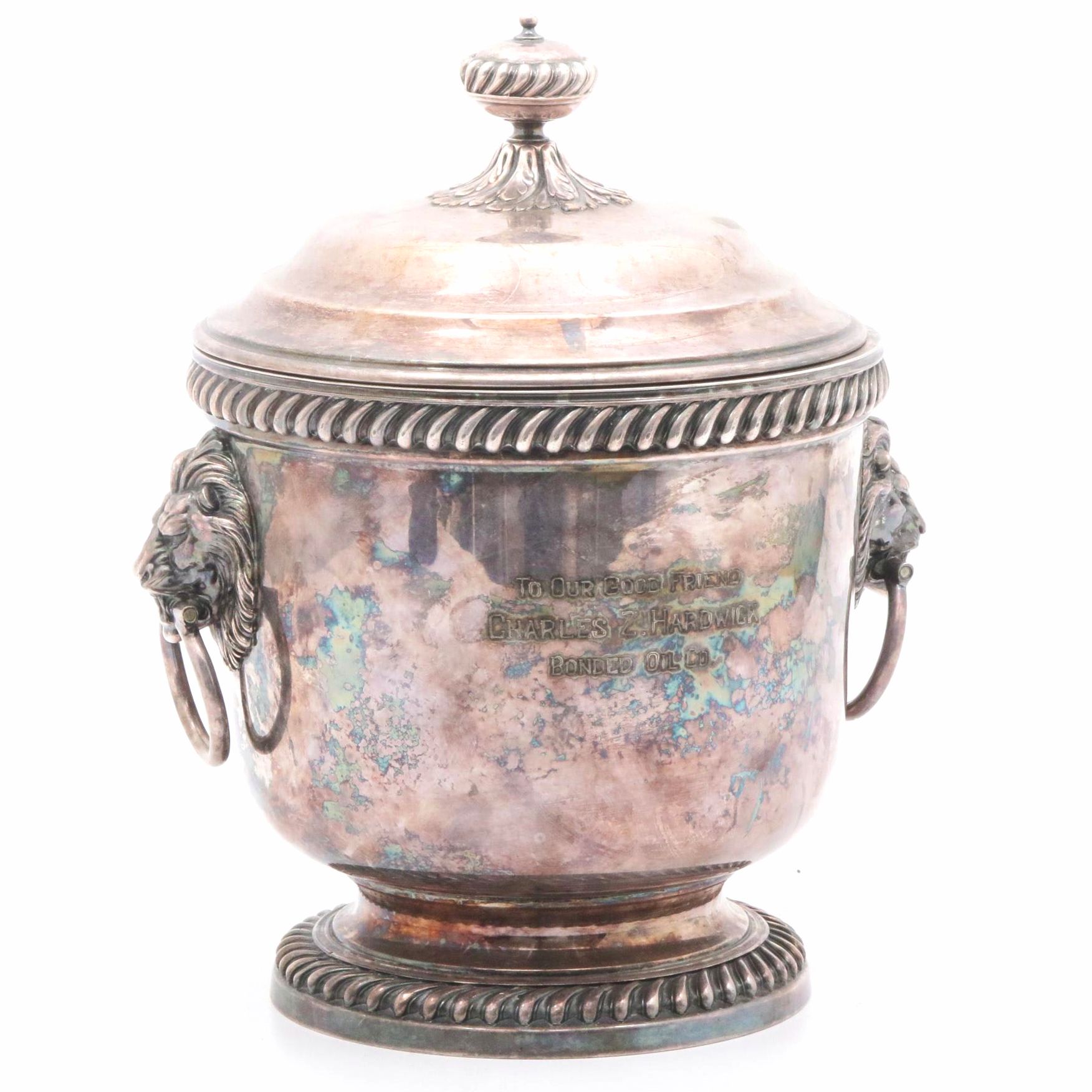 sterWilcox Silver Plate Presentation Lion Head Ice Bucket EBTH