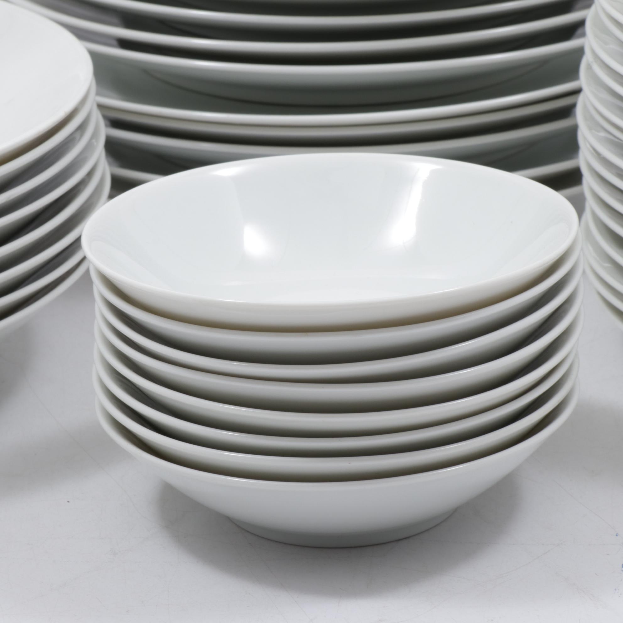 Rosenthal "Classic Modern White" Porcelain Dinnerware, Mid to Late 20th