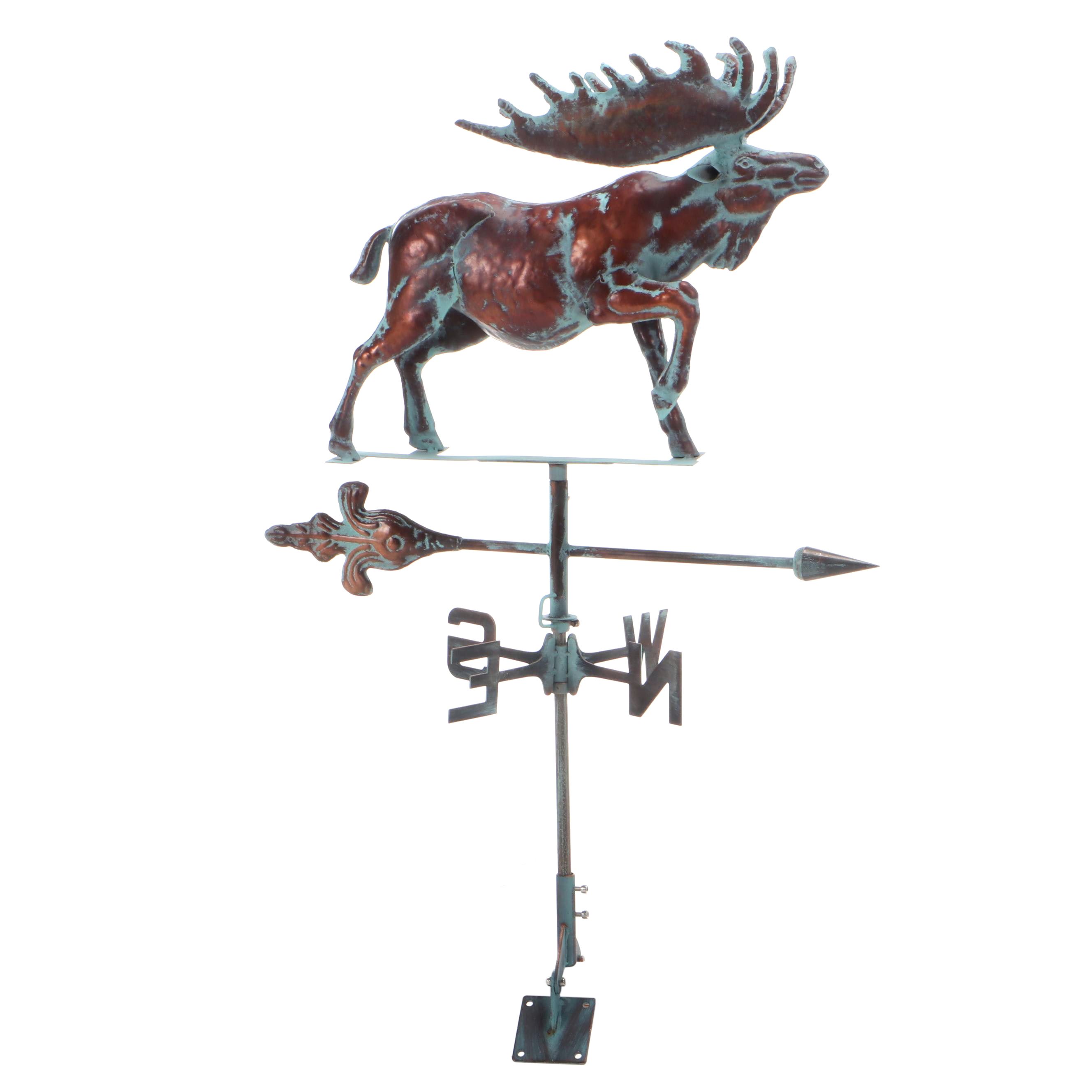 Copper Moose Rooftop Weathervane EBTH